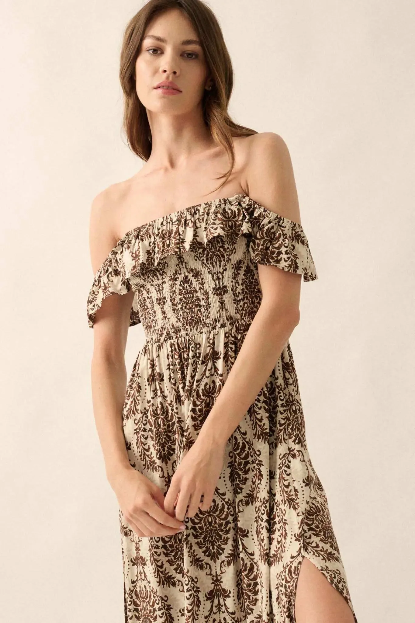 Opulent Beauty Ornate Floral-Print Maxi Dress sold by Promesa product image thumbnail 4