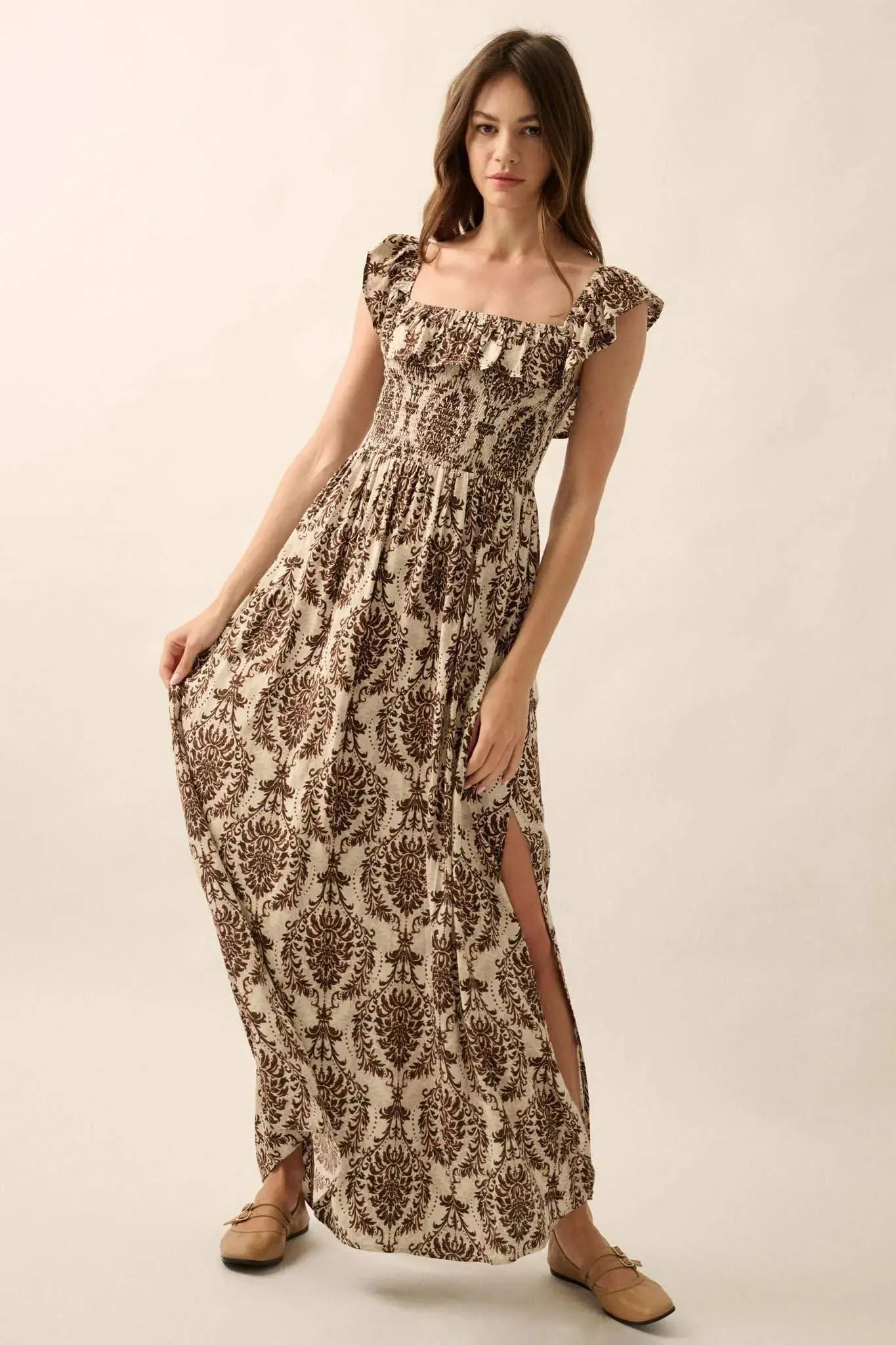 Opulent Beauty Ornate Floral-Print Maxi Dress sold by Promesa product image thumbnail 2