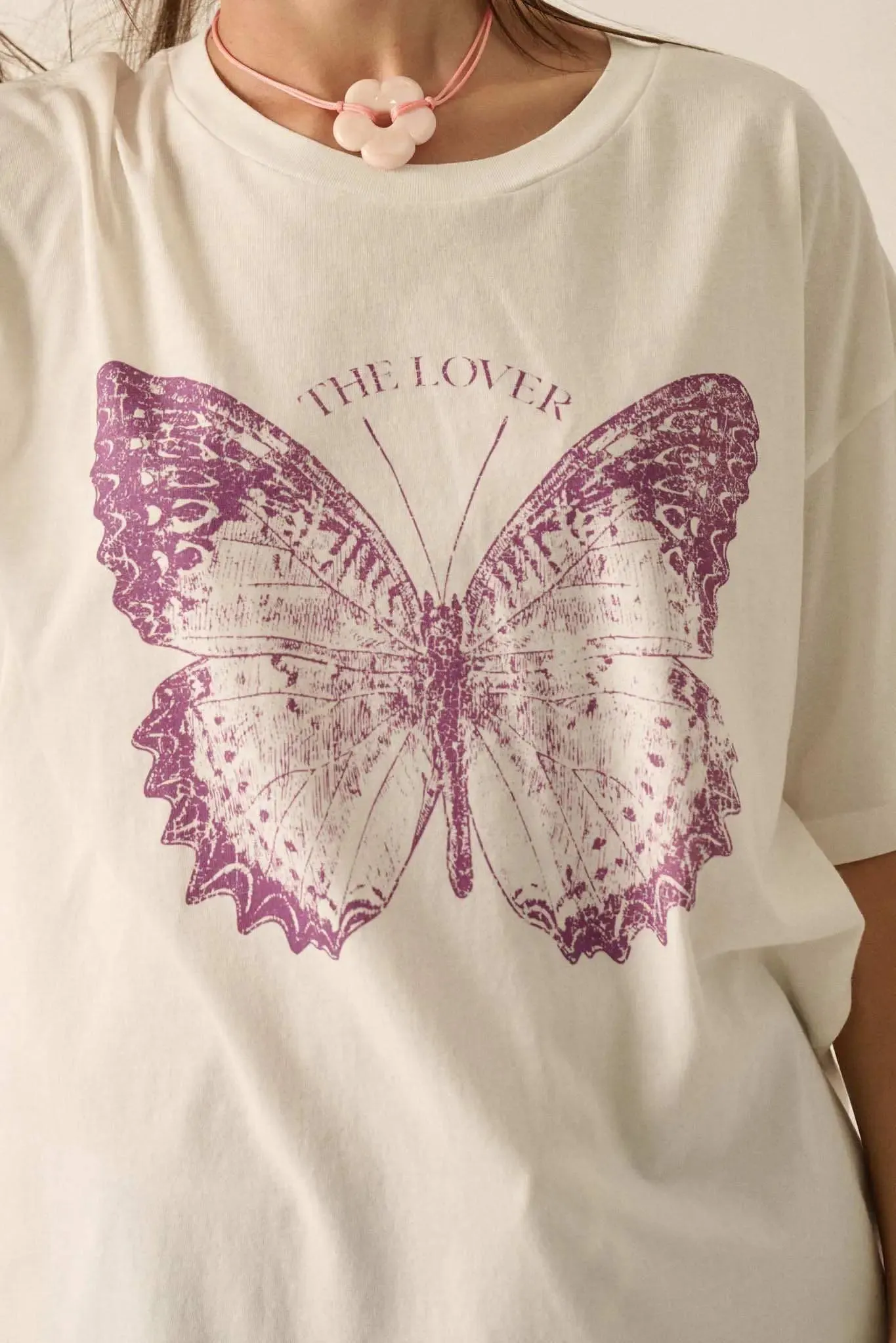 Lover Butterfly Oversize Graphic Tee sold by Promesa product image thumbnail 2