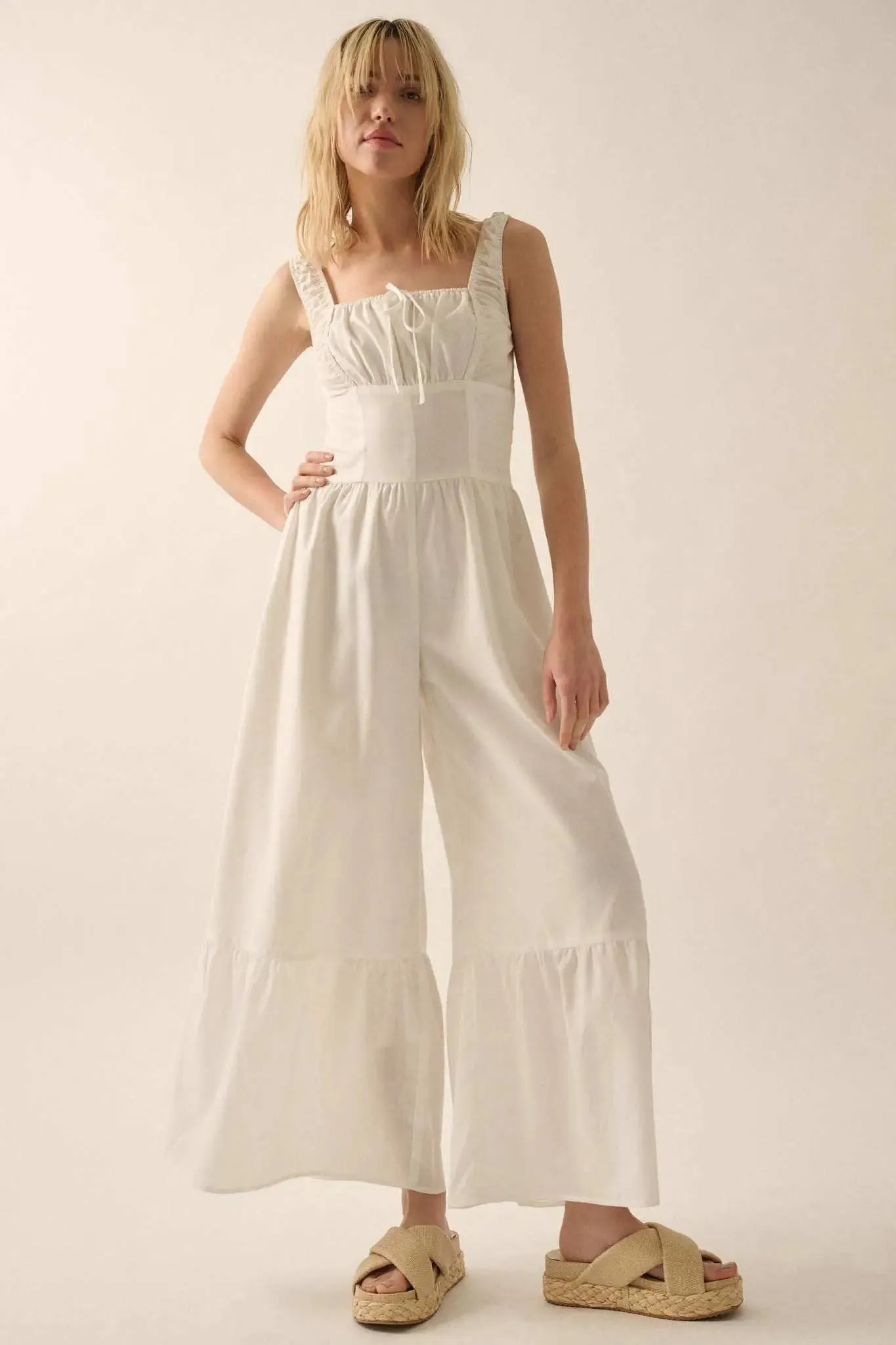 Pretty Picnic Wide-Leg Sleeveless Jumpsuit sold by Promesa