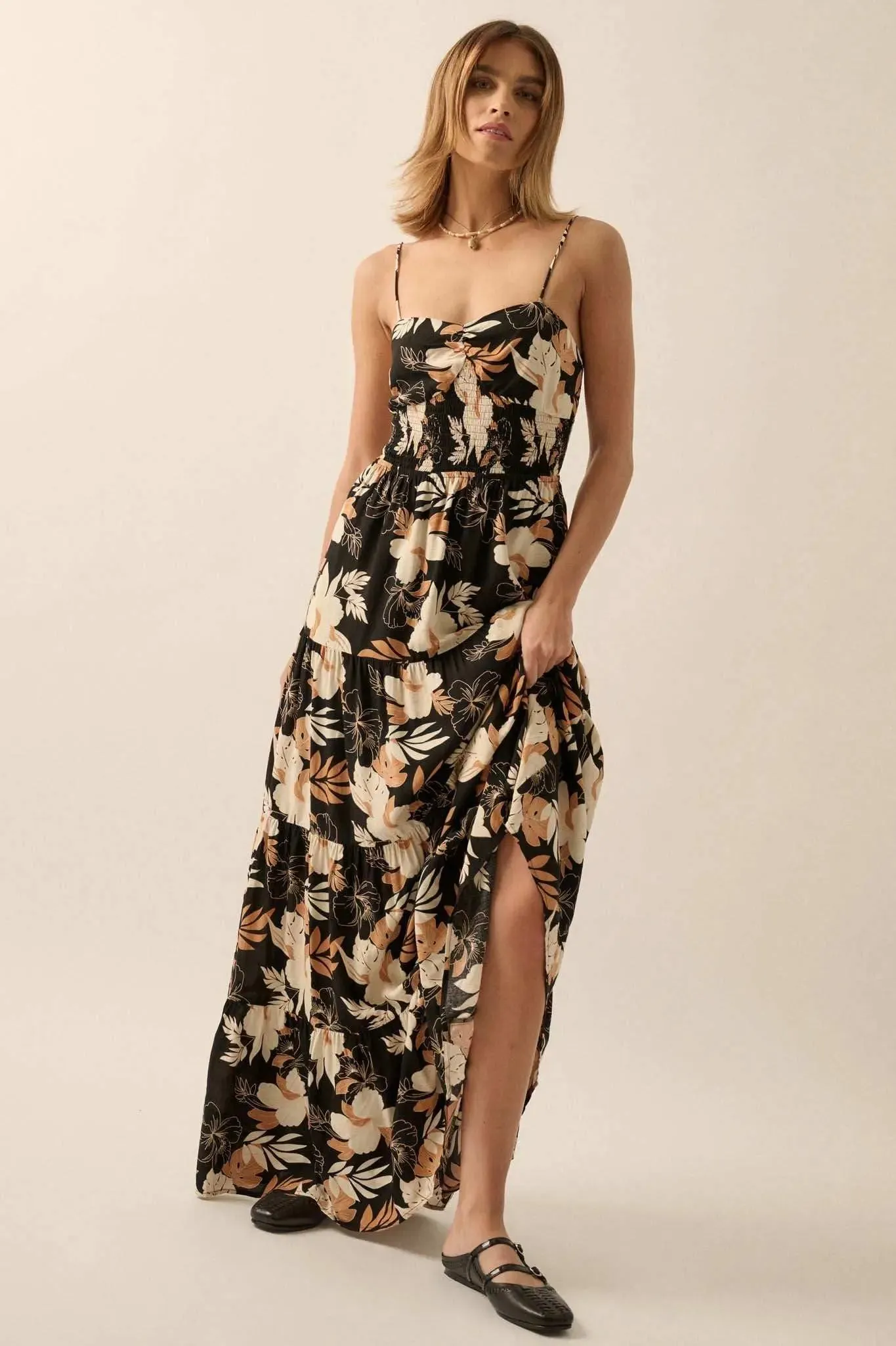 Miami Mama Floral Tiered Ruffle Maxi Sundress sold by Promesa product image thumbnail 4