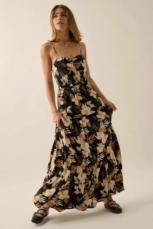 Miami Mama Floral Tiered Ruffle Maxi Sundress sold by Promesa