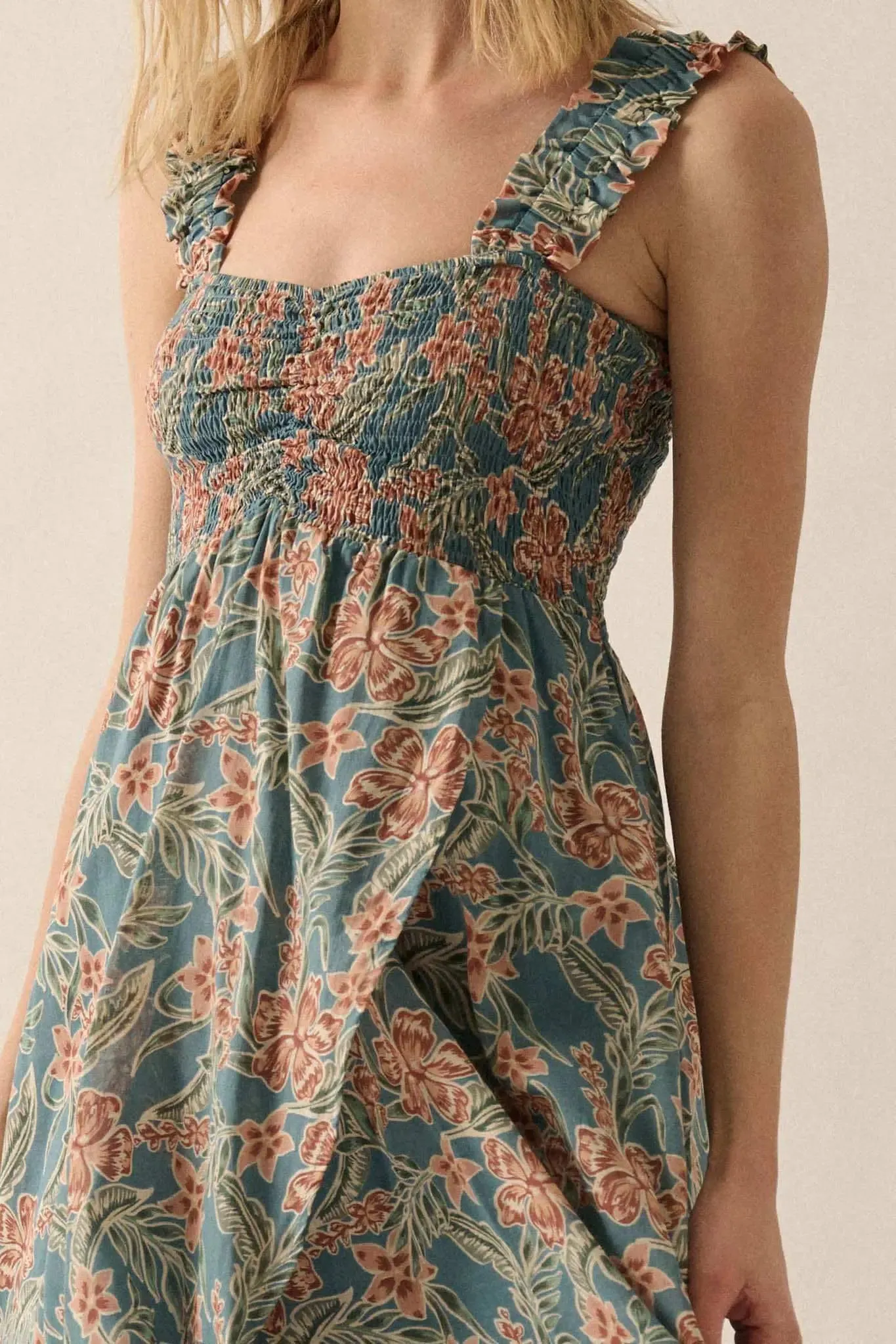Sultry Season Floral High-Low Tulip Maxi Dress sold by Promesa product image thumbnail 5