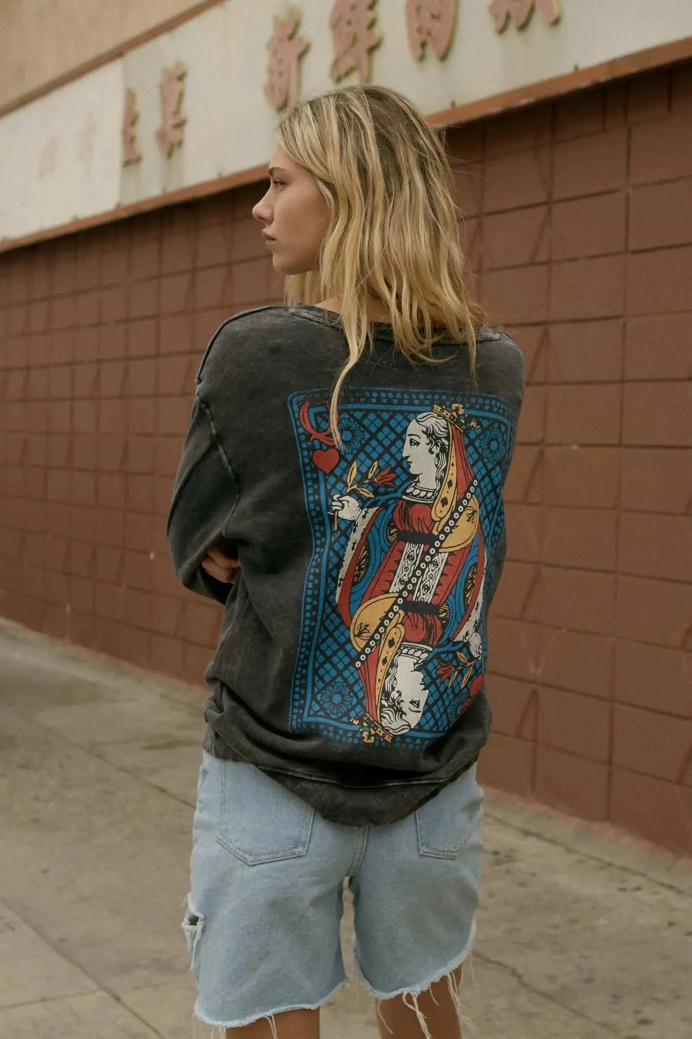 Queen of Hearts Back-Print Graphic Sweatshirt sold by Promesa product image thumbnail 2