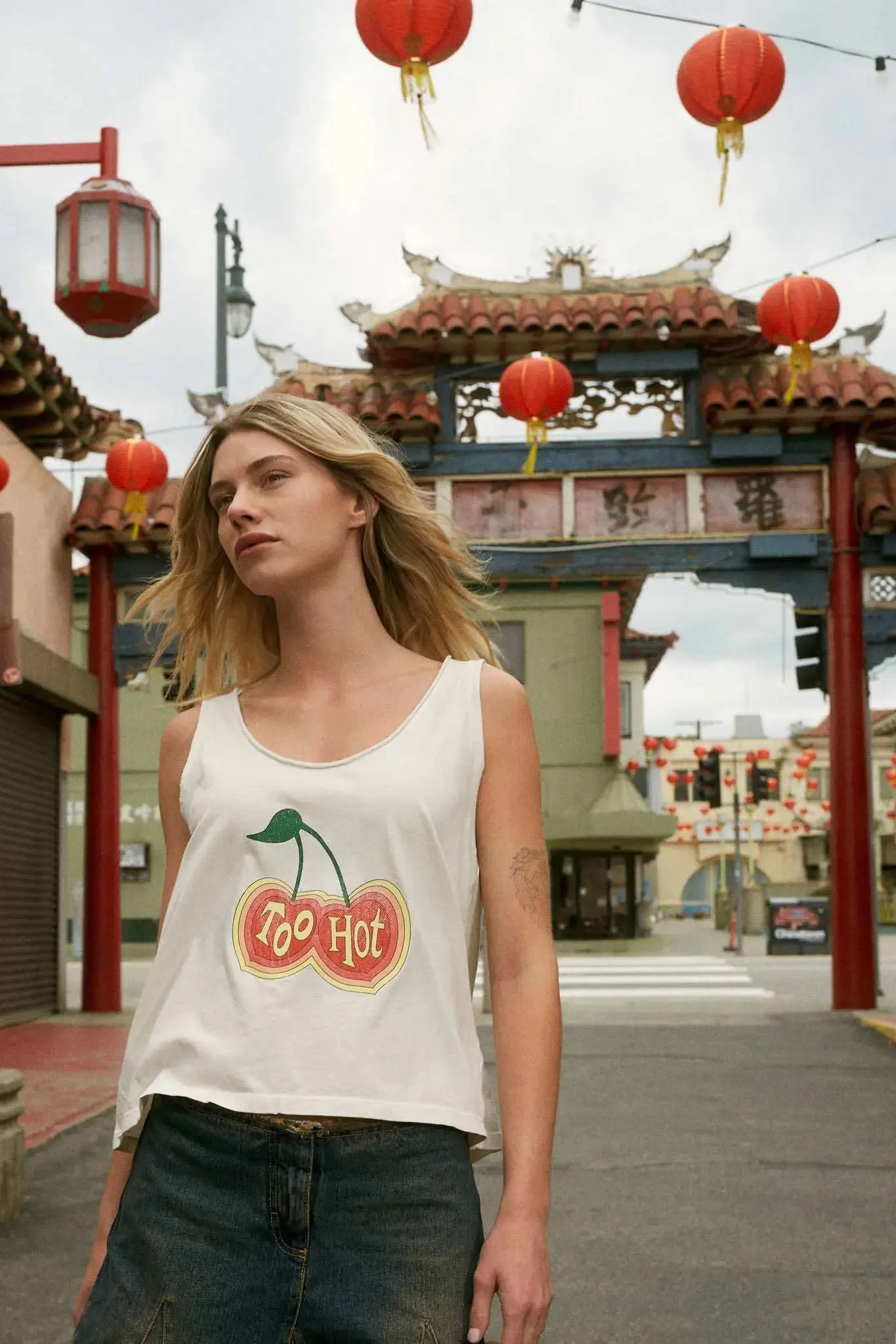 Too Hot Raw-Edge Cherries Graphic Tank Top sold by Promesa product image thumbnail 2