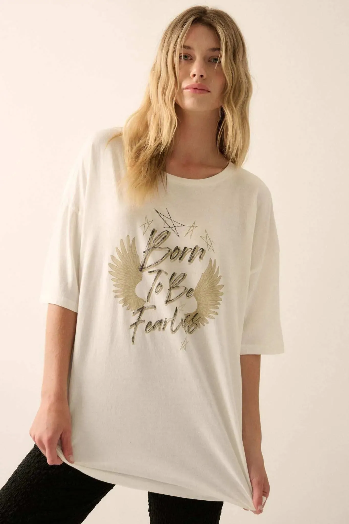 Born to be Fearless Oversize Graphic Tee sold by Promesa product image thumbnail 4