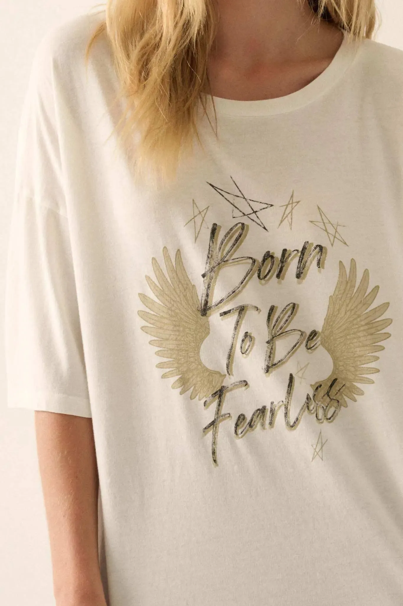 Born to be Fearless Oversize Graphic Tee sold by Promesa product image thumbnail 5