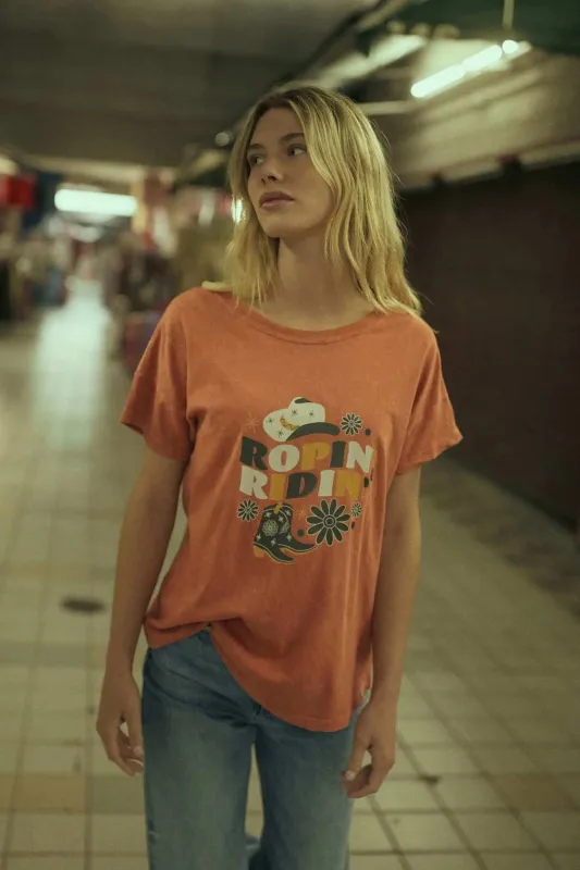 Ropin' & Ridin' Vintage-Wash Western Graphic Tee sold by Promesa