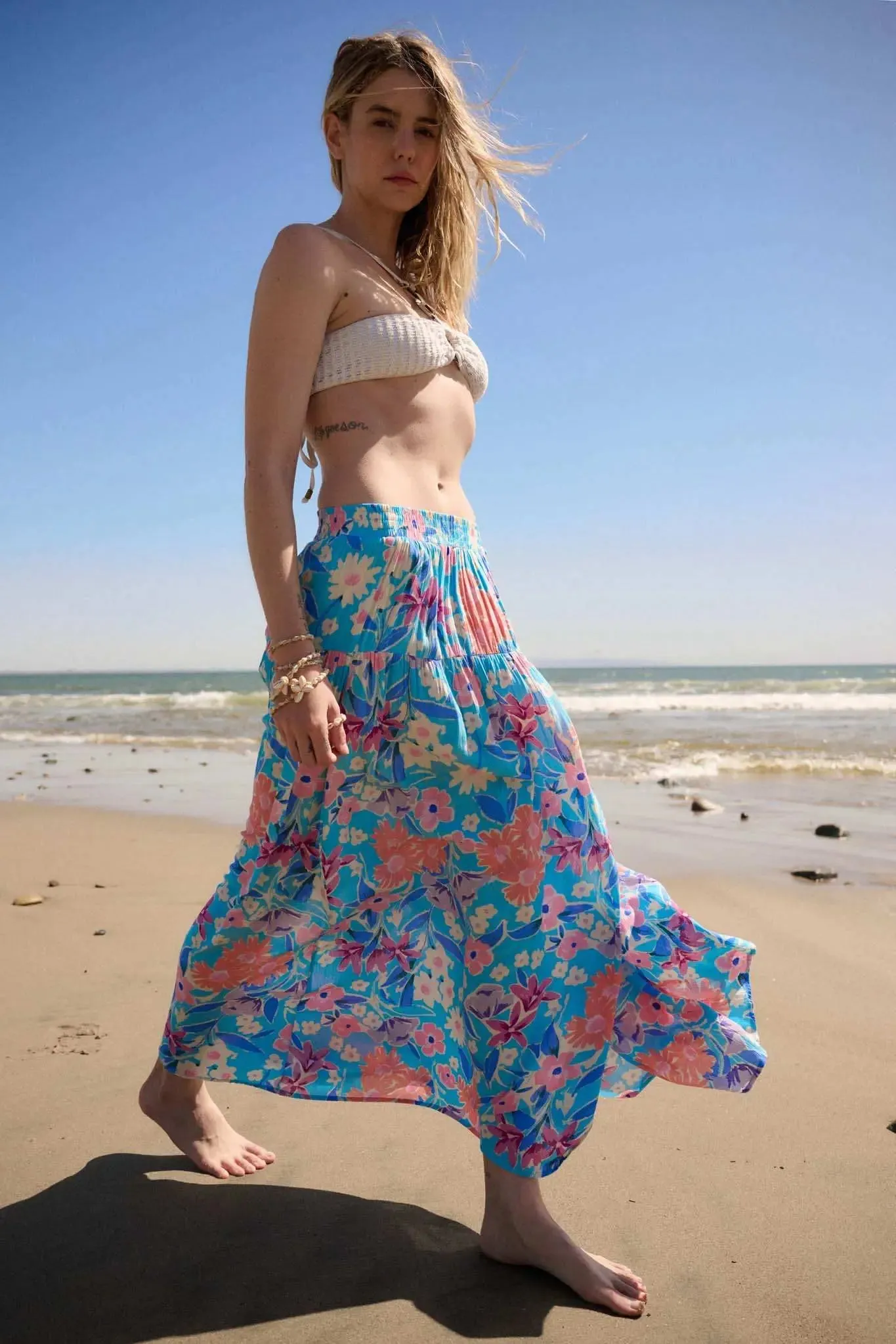 Grow with the Flow Floral Crepe Wrap Maxi Skirt sold by Promesa