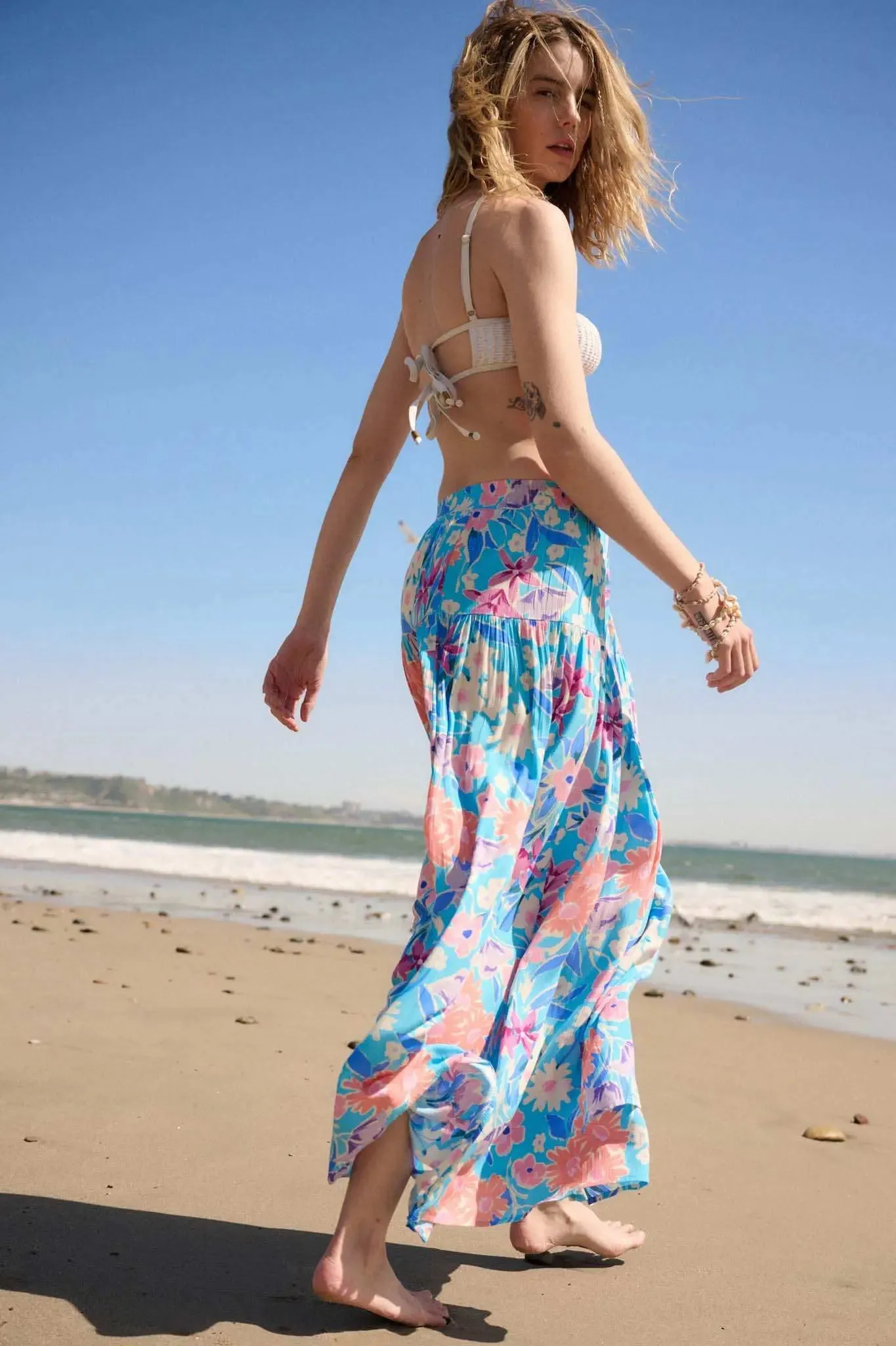 Grow with the Flow Floral Crepe Wrap Maxi Skirt sold by Promesa product image thumbnail 2