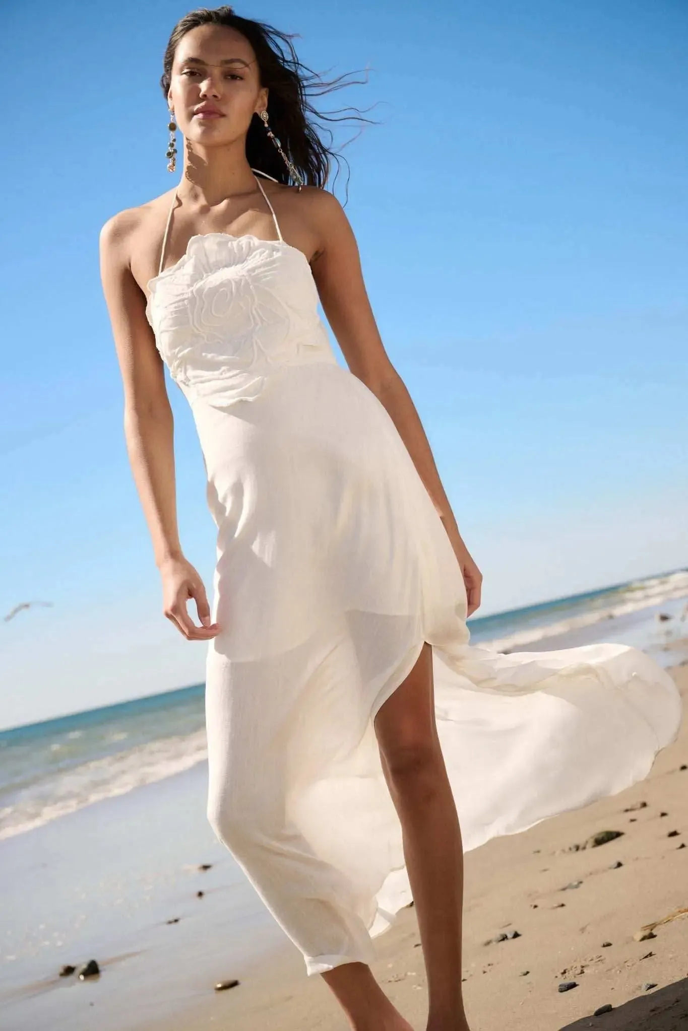 Like a Rose Embroidered Halter Maxi Dress sold by Promesa product image thumbnail 3
