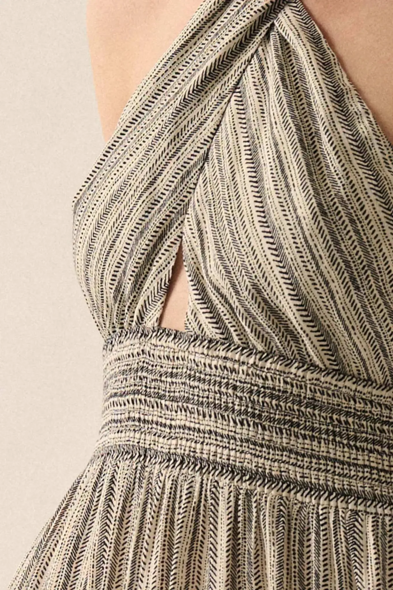 Soul Journey Striped Cross-Front Halter Maxi Dress sold by Promesa product image thumbnail 5