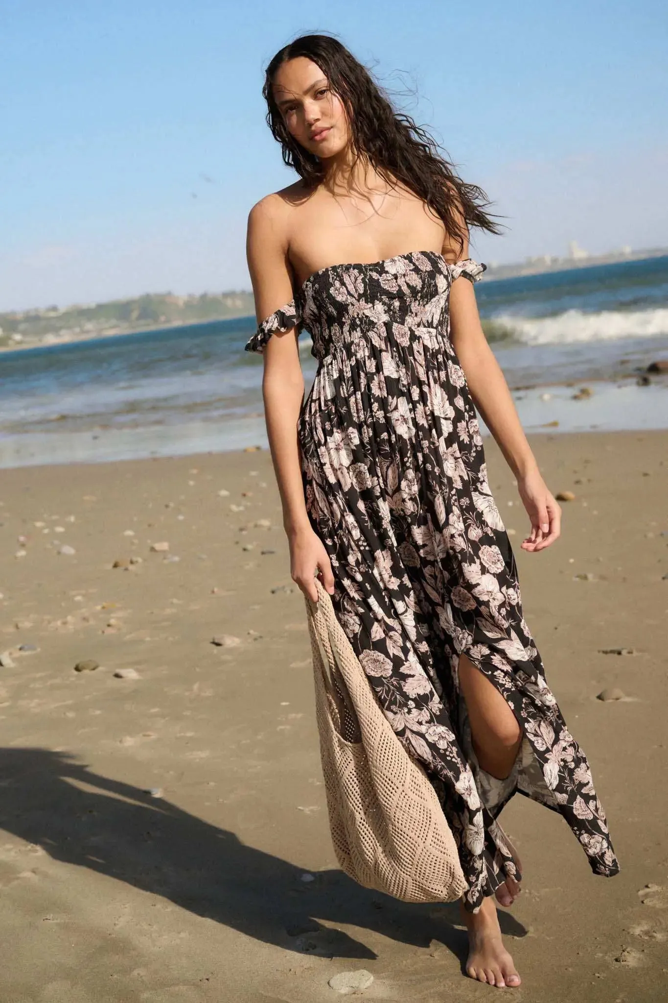 Chic Petals Smocked Floral Off-Shoulder Maxi Dress sold by Promesa product image thumbnail 2