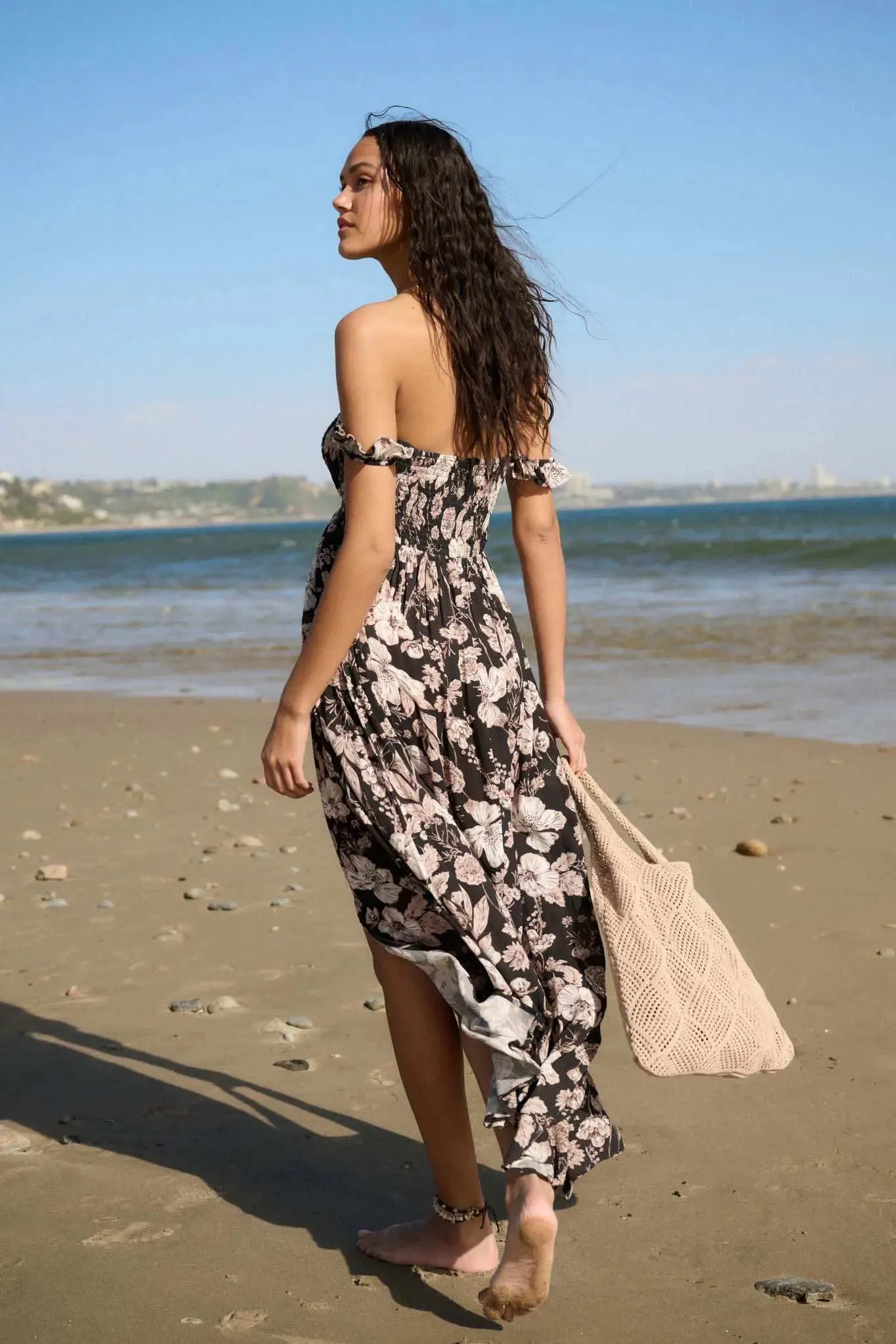 Chic Petals Smocked Floral Off-Shoulder Maxi Dress sold by Promesa product image thumbnail 3