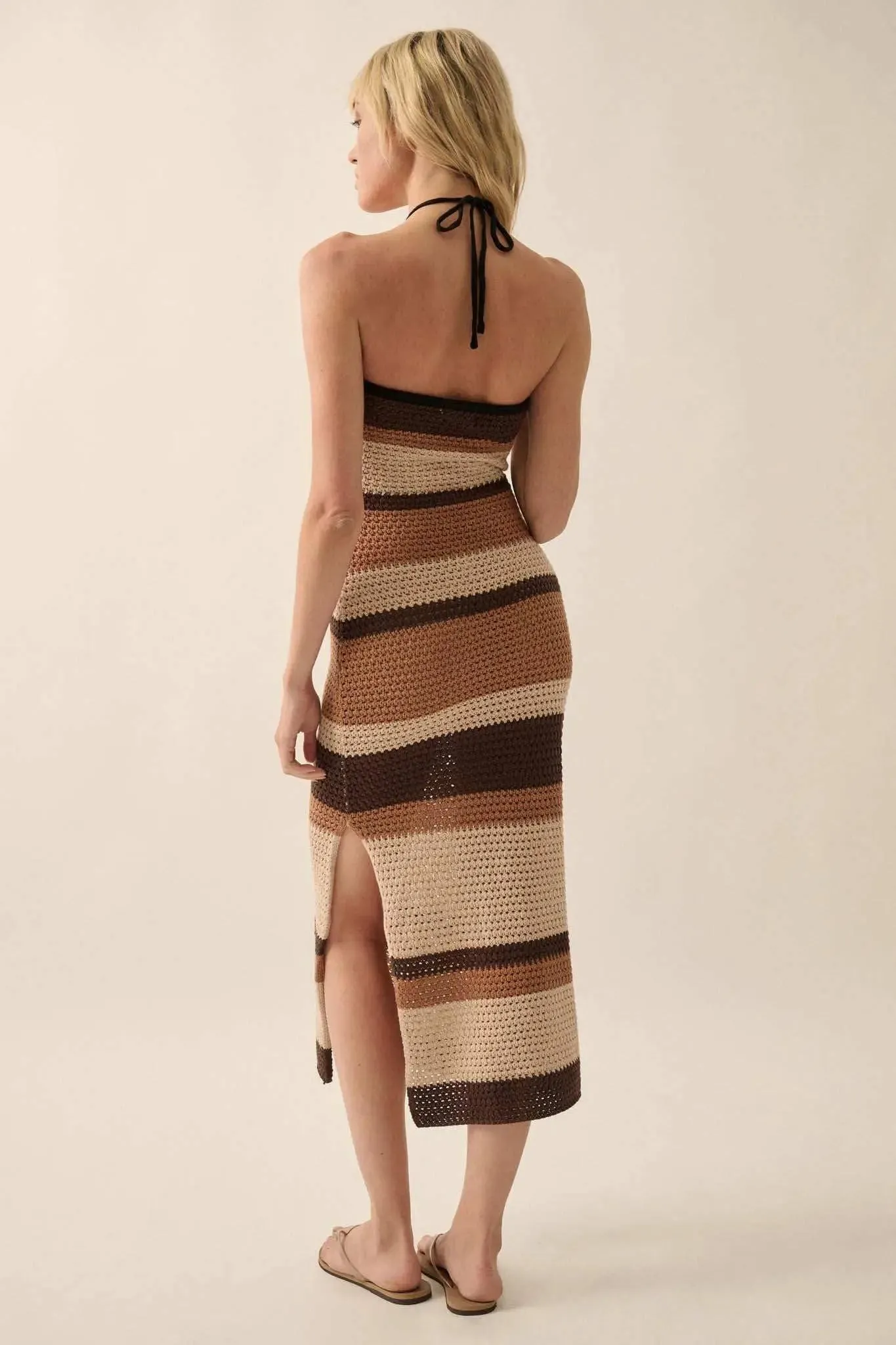 Desert Days Striped Crochet Halter Tube Dress sold by Promesa product image thumbnail 5