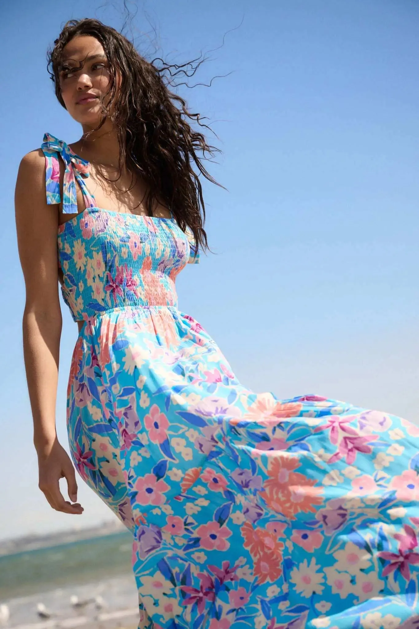 There She Grows Smocked Floral Crepe Maxi Dress sold by Promesa product image thumbnail 2