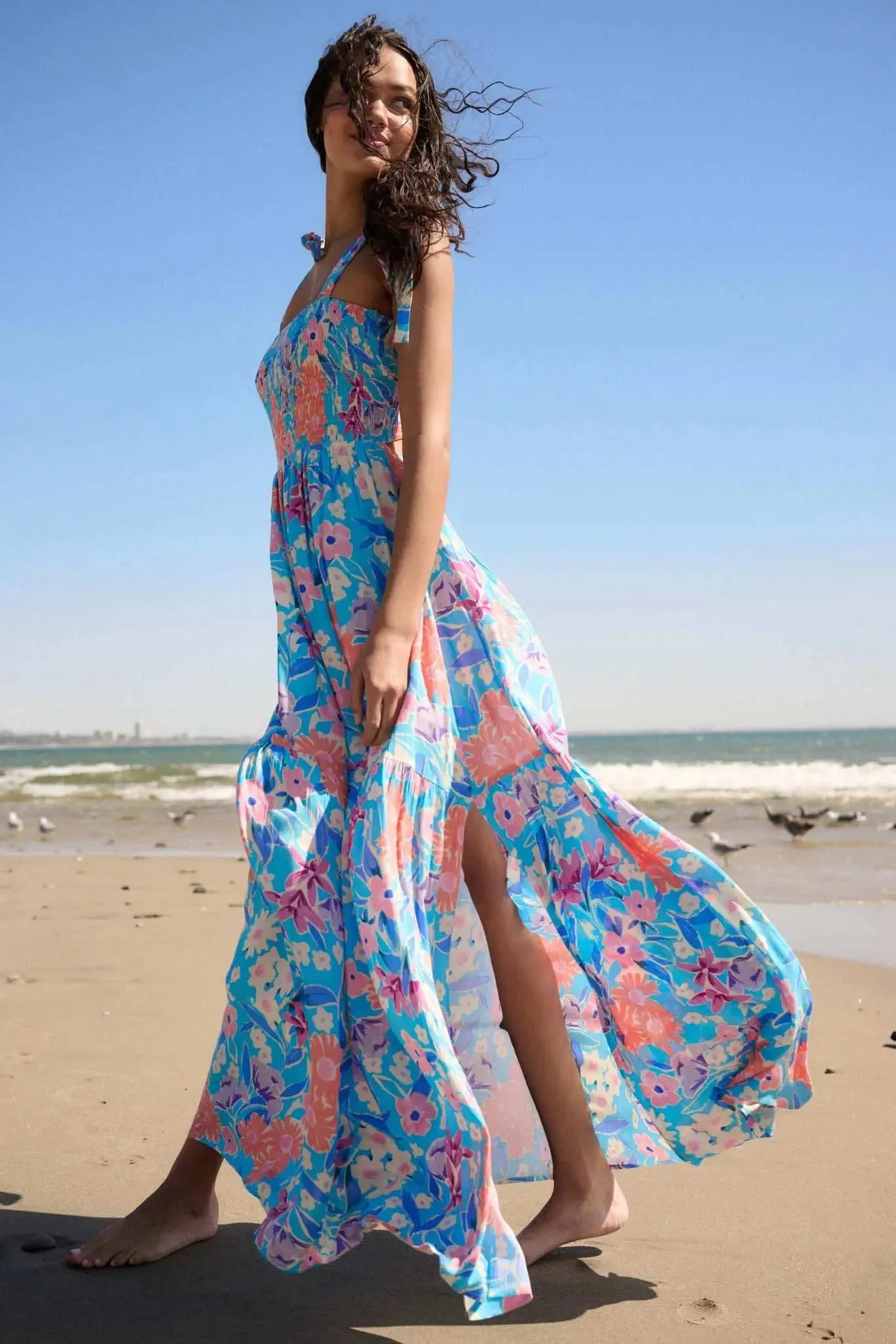 There She Grows Smocked Floral Crepe Maxi Dress sold by Promesa product image thumbnail 3