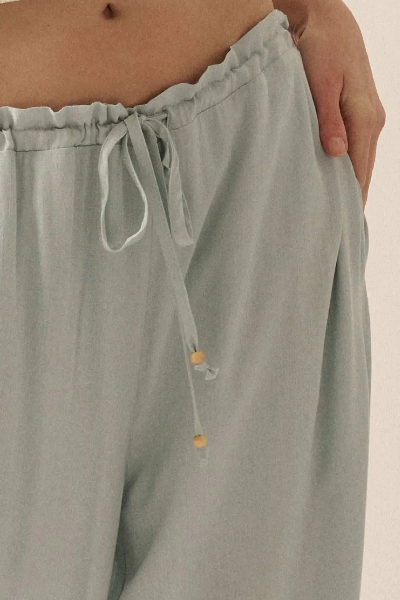 Walk on By Wide-Leg Drawstring Palazzo Pants sold by Promesa product image thumbnail 3