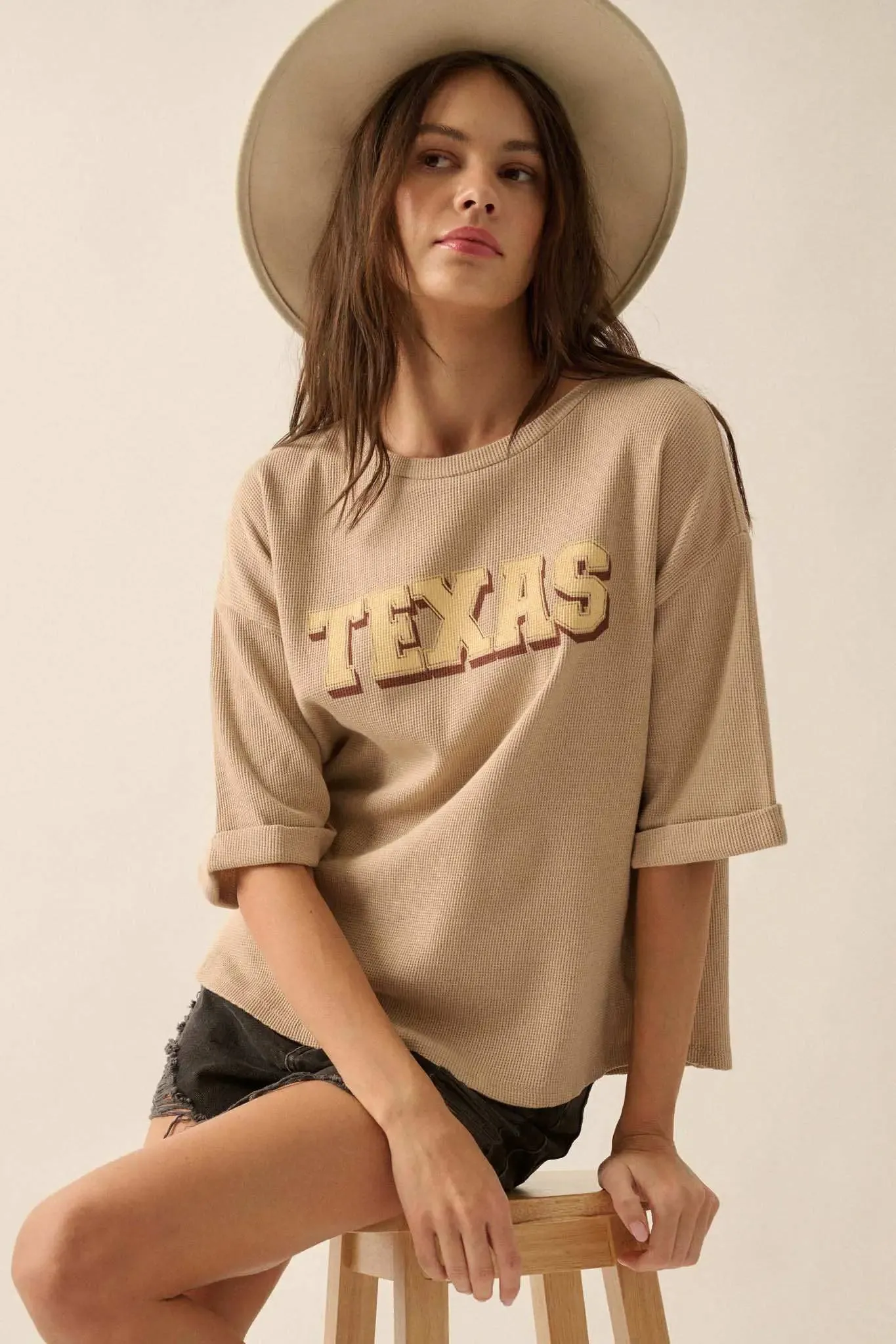 Texas Toasty Thermal Half-Sleeve Graphic Tee sold by Promesa