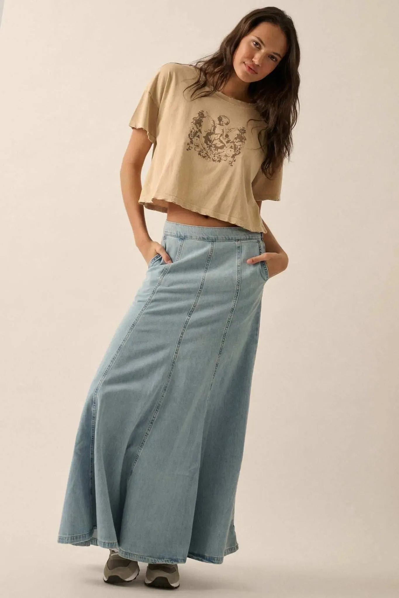 Vintage Angel Distressed Cropped Graphic Tee sold by Promesa product image thumbnail 4