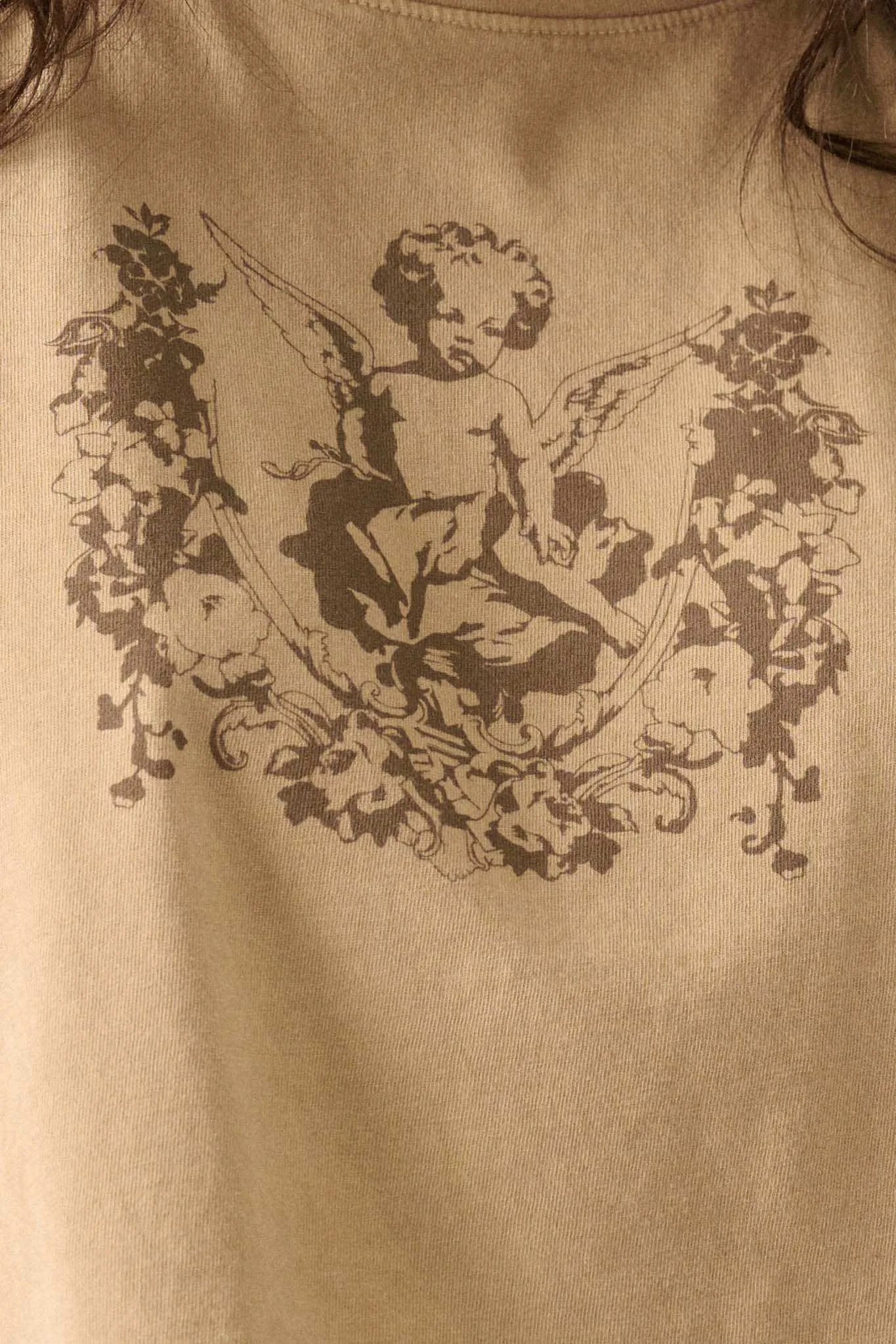 Vintage Angel Distressed Cropped Graphic Tee sold by Promesa product image thumbnail 2