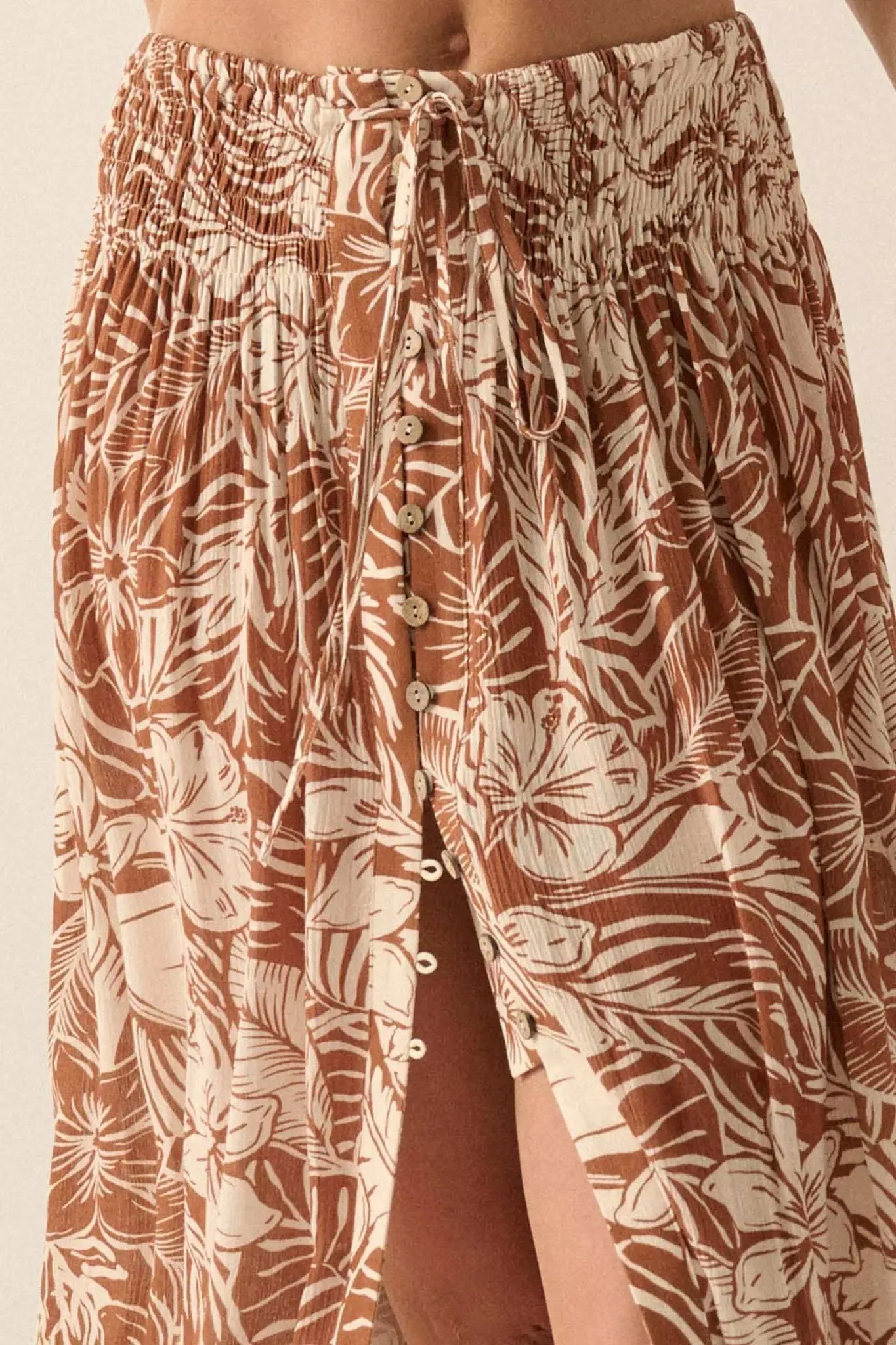 Tropical Treasure Floral Button-Front Maxi Skirt sold by Promesa product image thumbnail 5