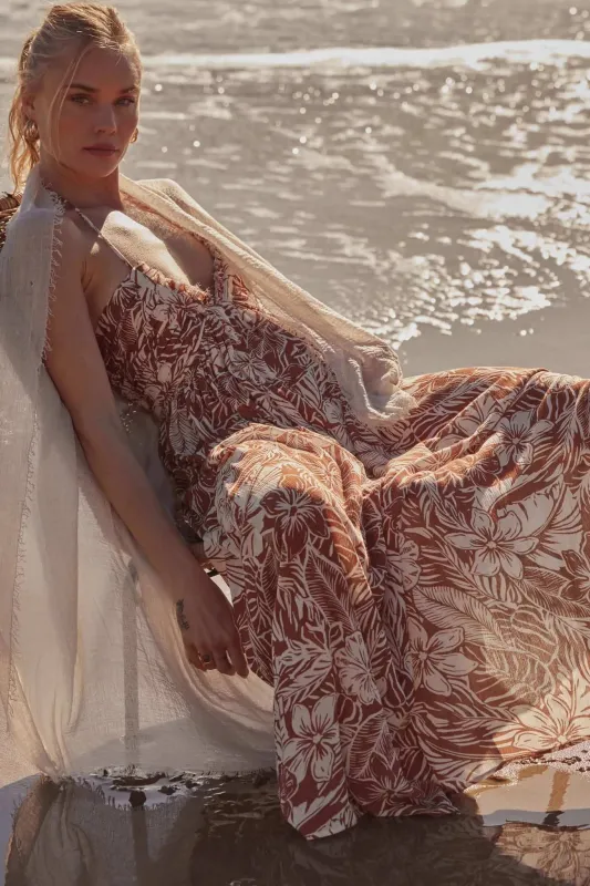 Tropical Tango Floral-Print Halter Maxi Dress sold by Promesa