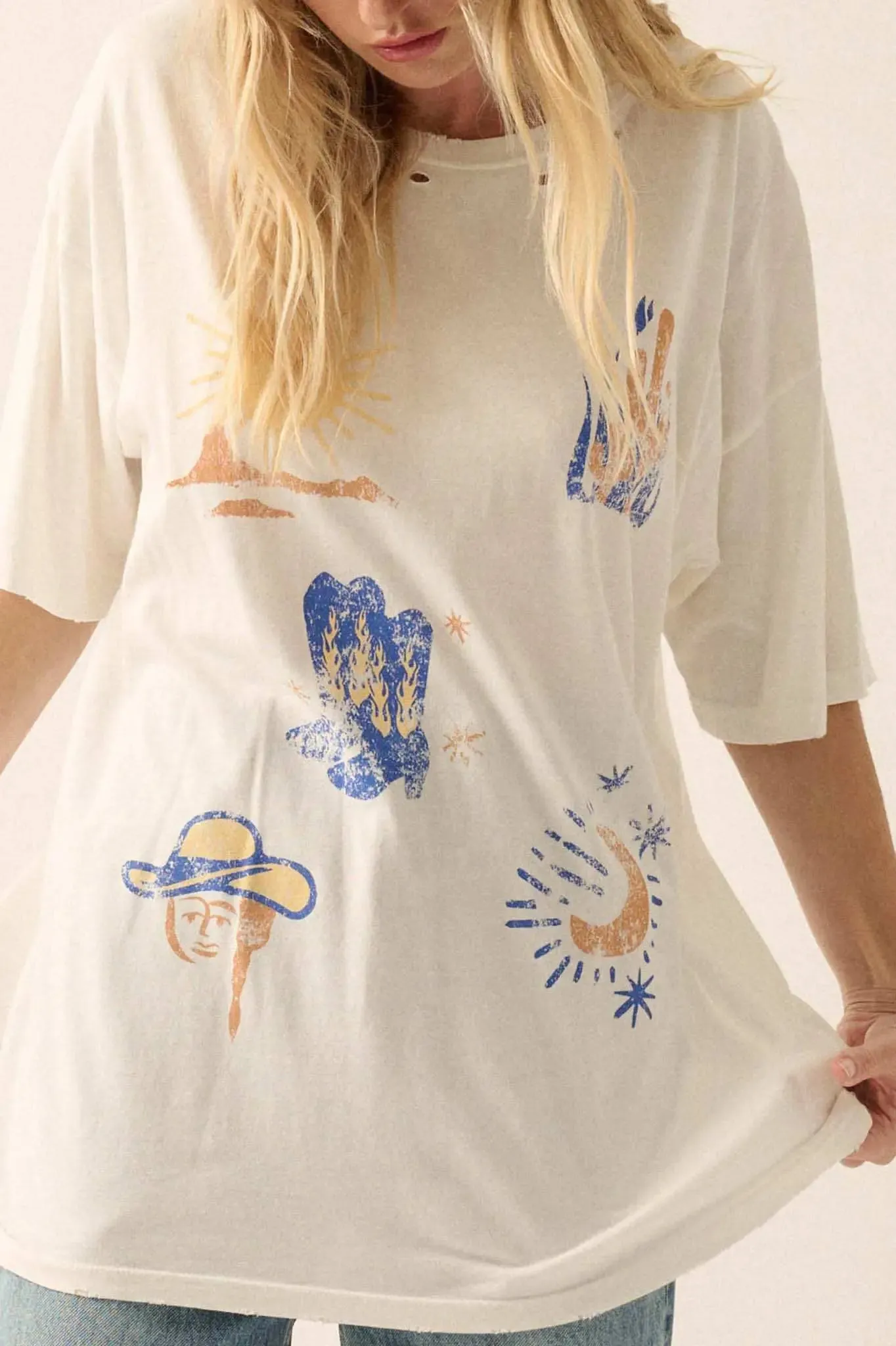 Cowgirl Canyon Distressed Western Graphic Tee sold by Promesa product image thumbnail 2