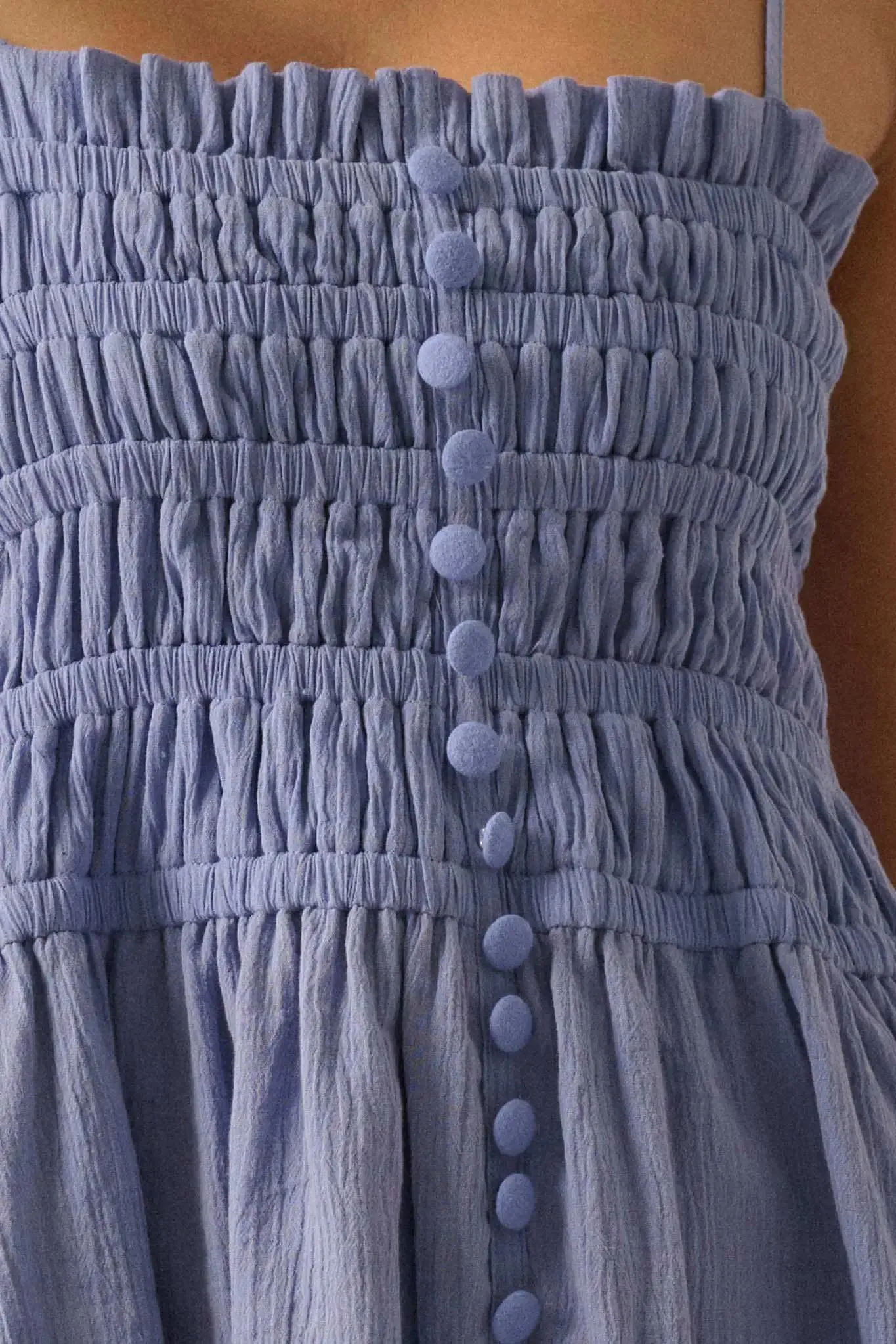 Catching Clouds Smocked Crinkle Cotton Mini Dress sold by Promesa product image thumbnail 5