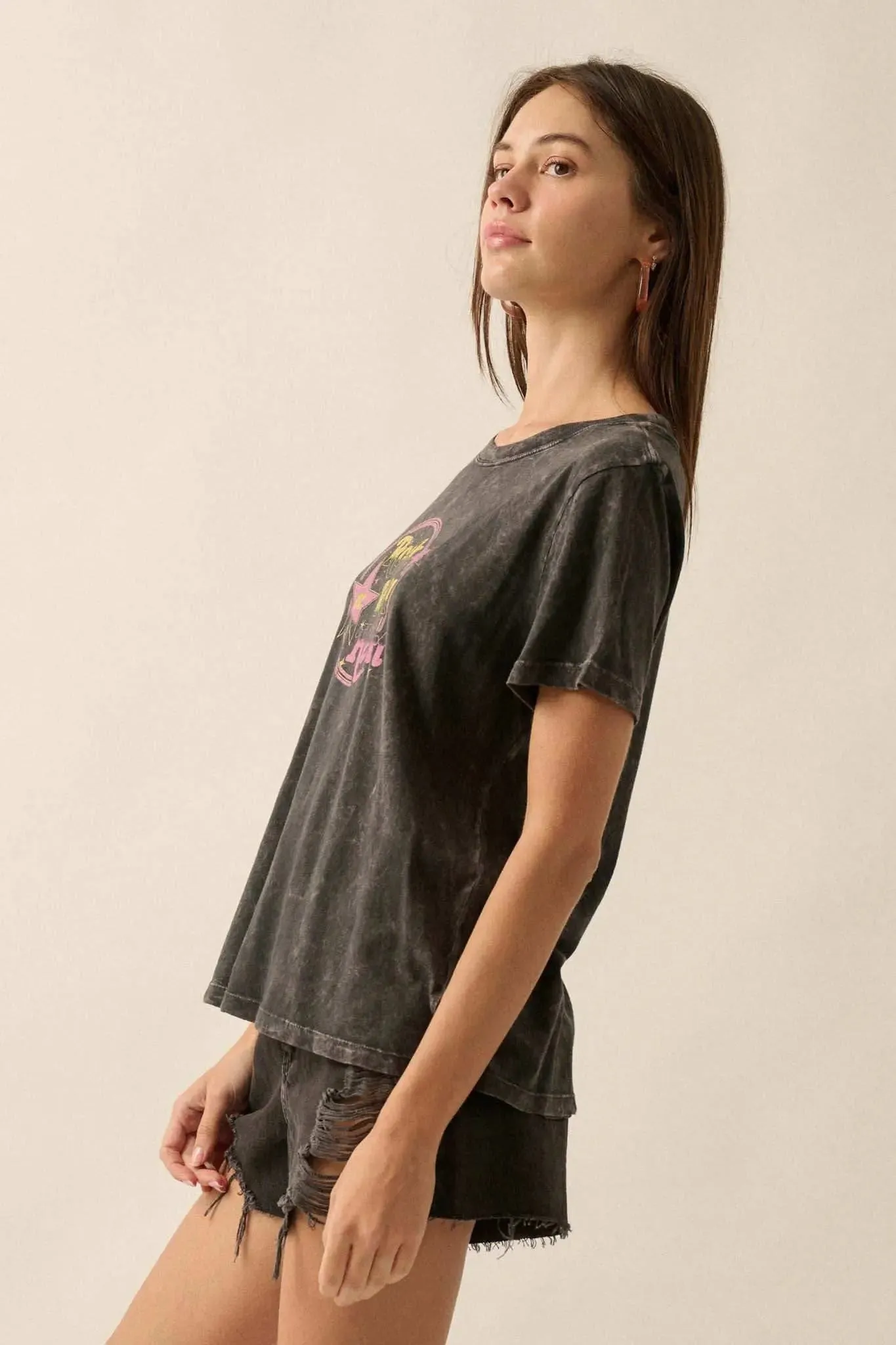 Rock & Roll Heart Vintage-Wash Graphic Tee sold by Promesa product image thumbnail 5