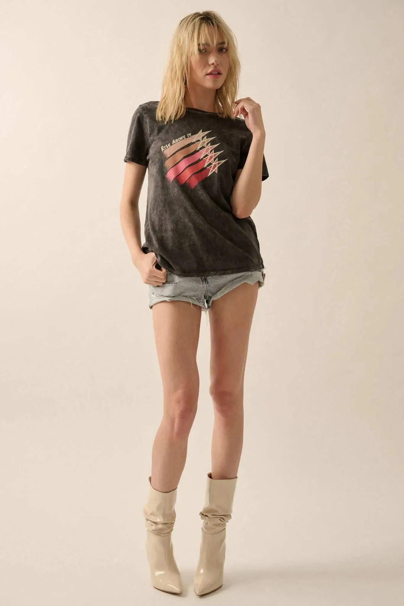 Rise Above It Vintage-Wash Graphic Tee sold by Promesa product image thumbnail 3