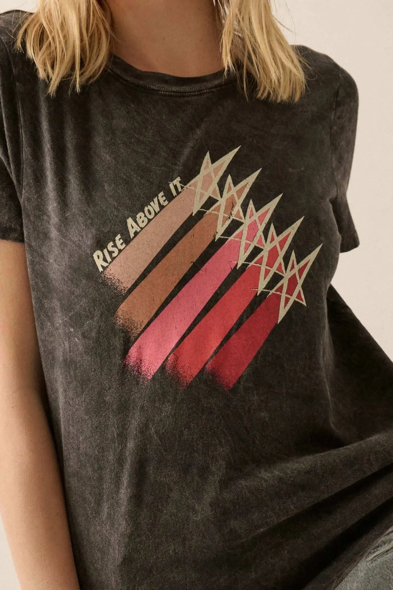 Rise Above It Vintage-Wash Graphic Tee sold by Promesa product image thumbnail 2