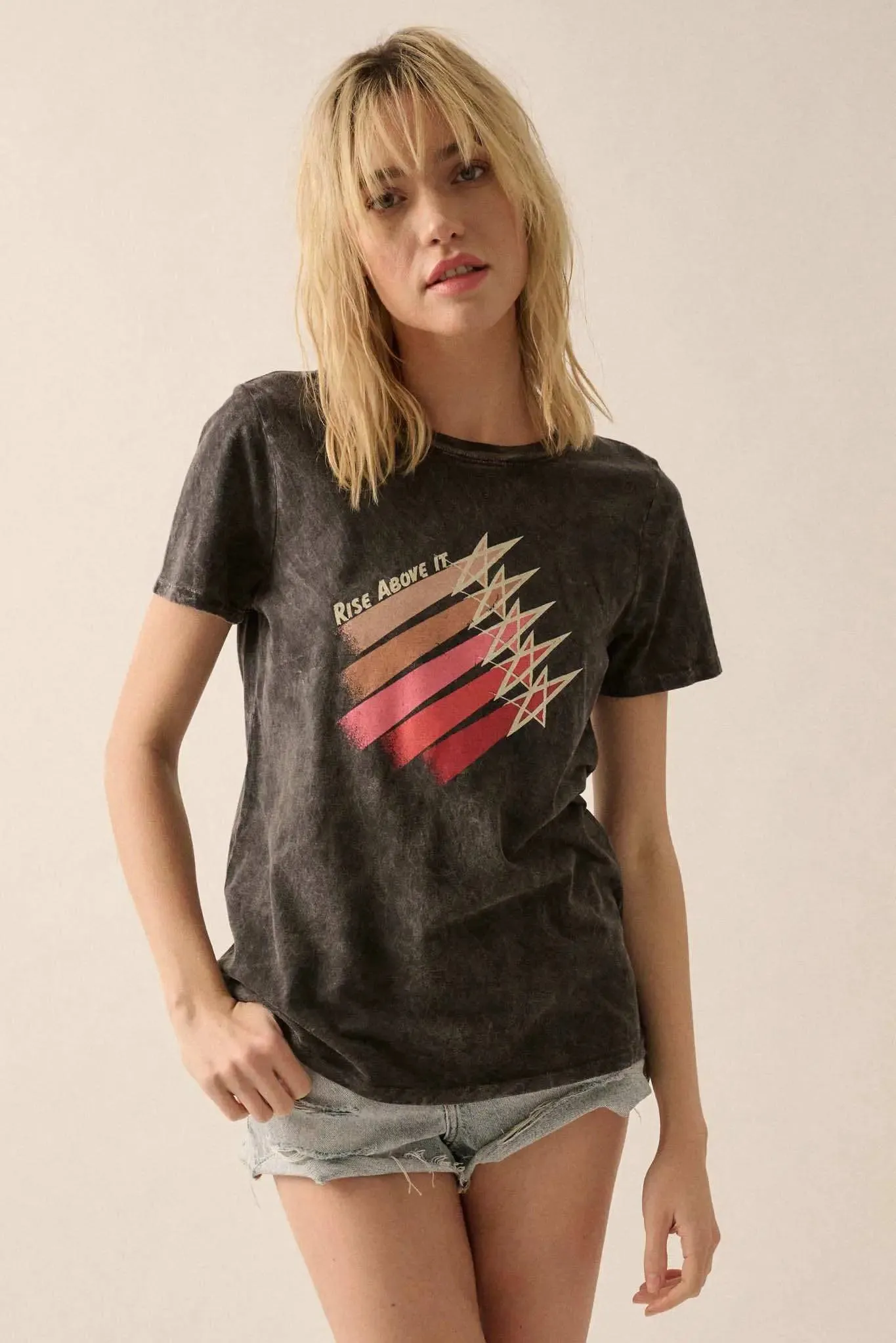 Rise Above It Vintage-Wash Graphic Tee sold by Promesa product image thumbnail 4