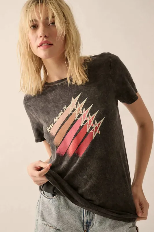 Rise Above It Vintage-Wash Graphic Tee made by Promesa
