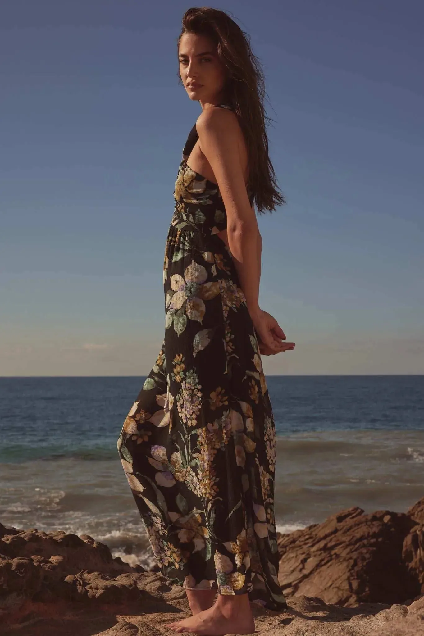 Garden Goddess Floral Chiffon Twist-Back Maxi Dress sold by Promesa product image thumbnail 2