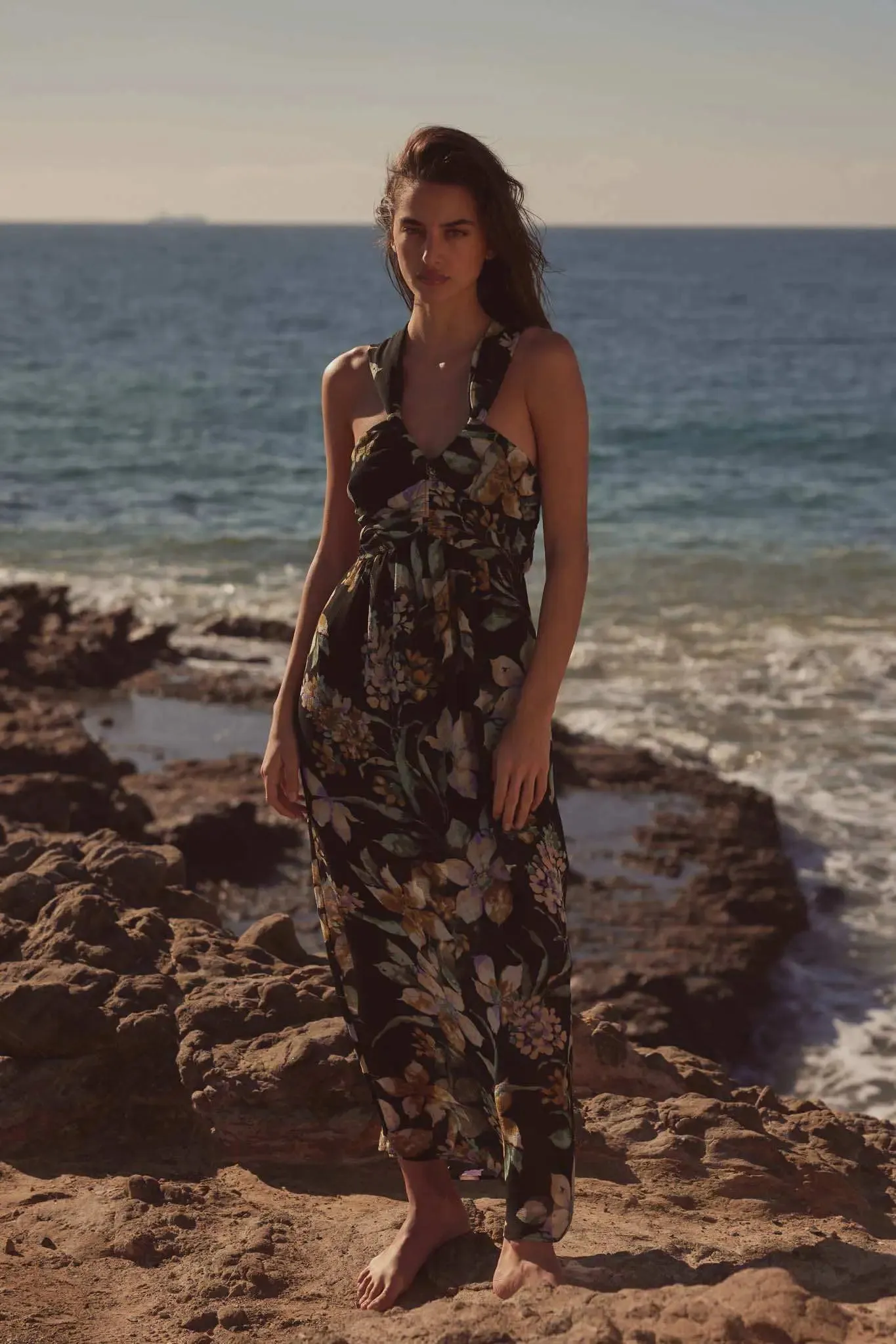 Garden Goddess Floral Chiffon Twist-Back Maxi Dress sold by Promesa product image thumbnail 3