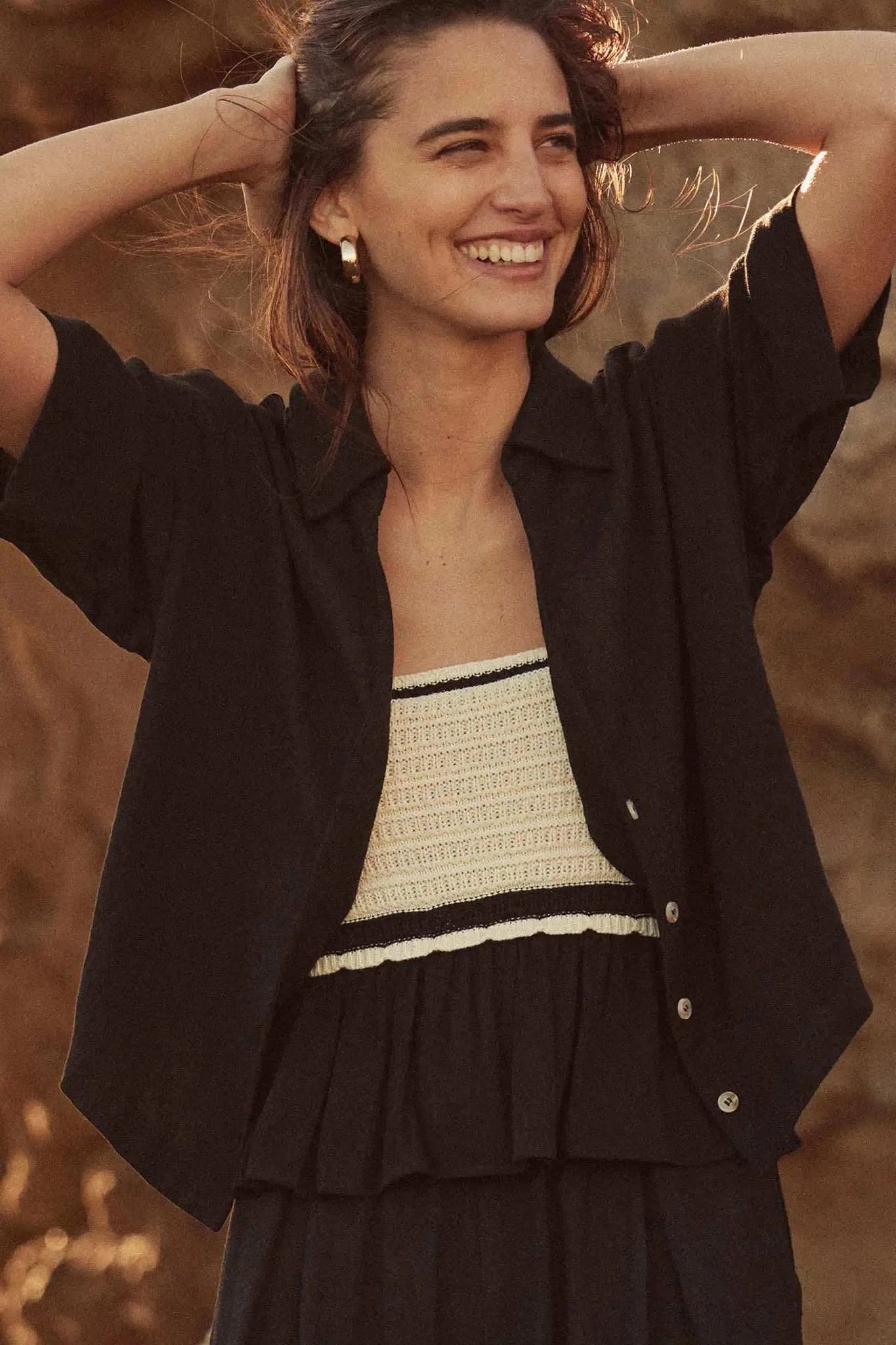 Act Natural Linen-Blend Oversize Short-Sleeve Shirt sold by Promesa product image thumbnail 2