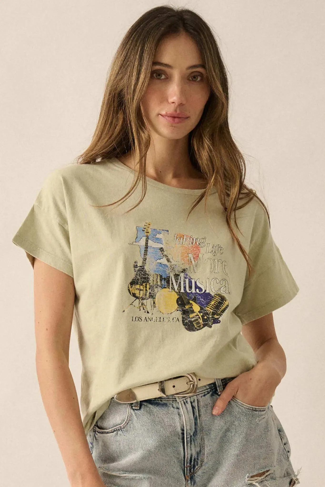 Making Life More Musical Vintage-Wash Graphic Tee sold by Promesa product image thumbnail 5