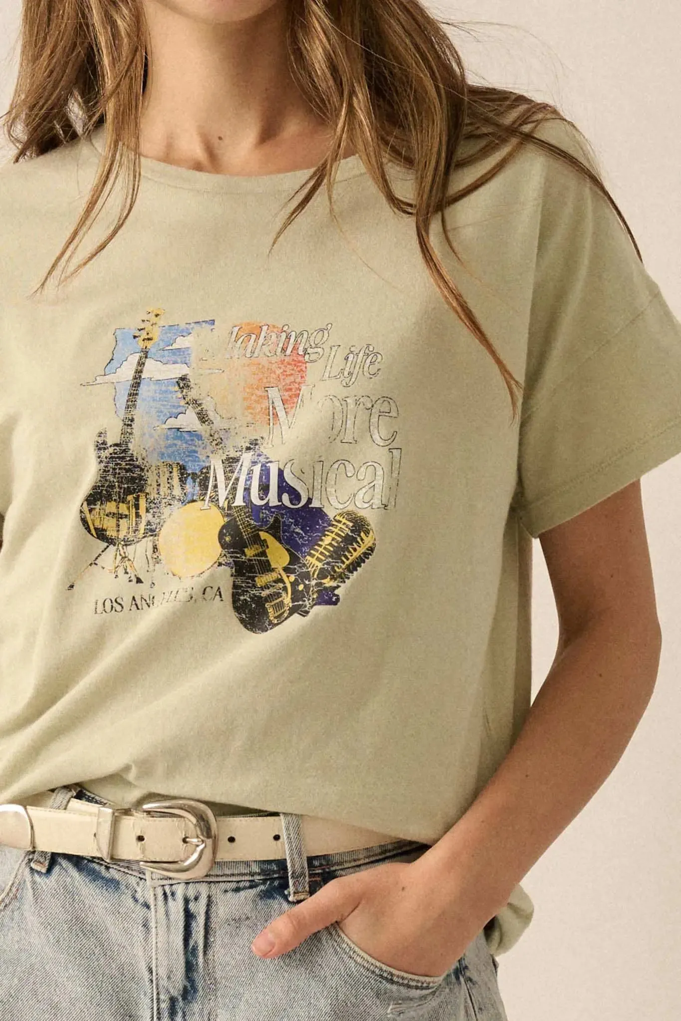 Making Life More Musical Vintage-Wash Graphic Tee sold by Promesa