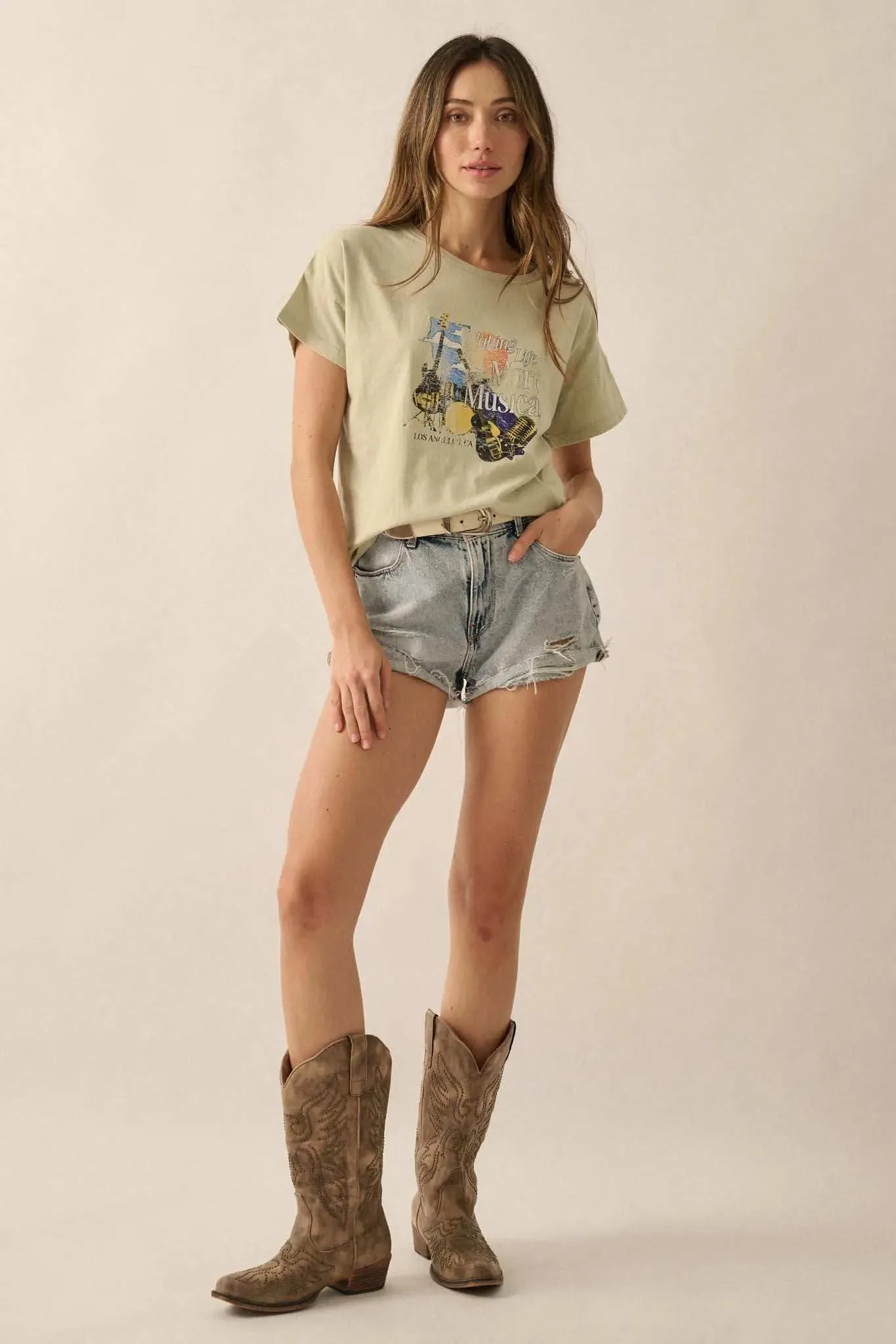 Making Life More Musical Vintage-Wash Graphic Tee sold by Promesa product image thumbnail 2