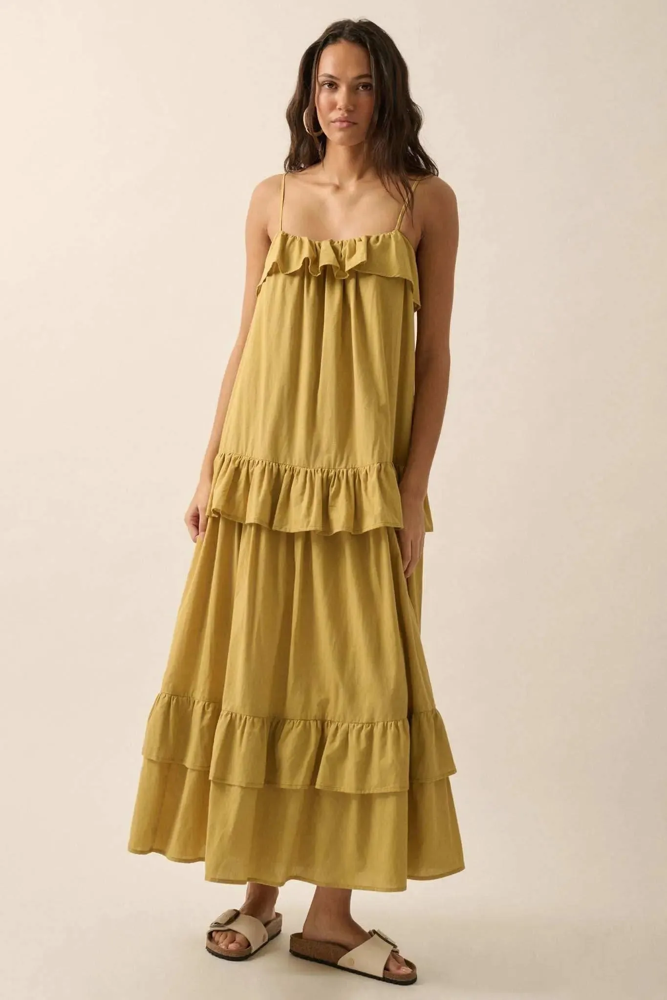 Through the Valley Tiered Ruffle Maxi Dress sold by Promesa product image thumbnail 4