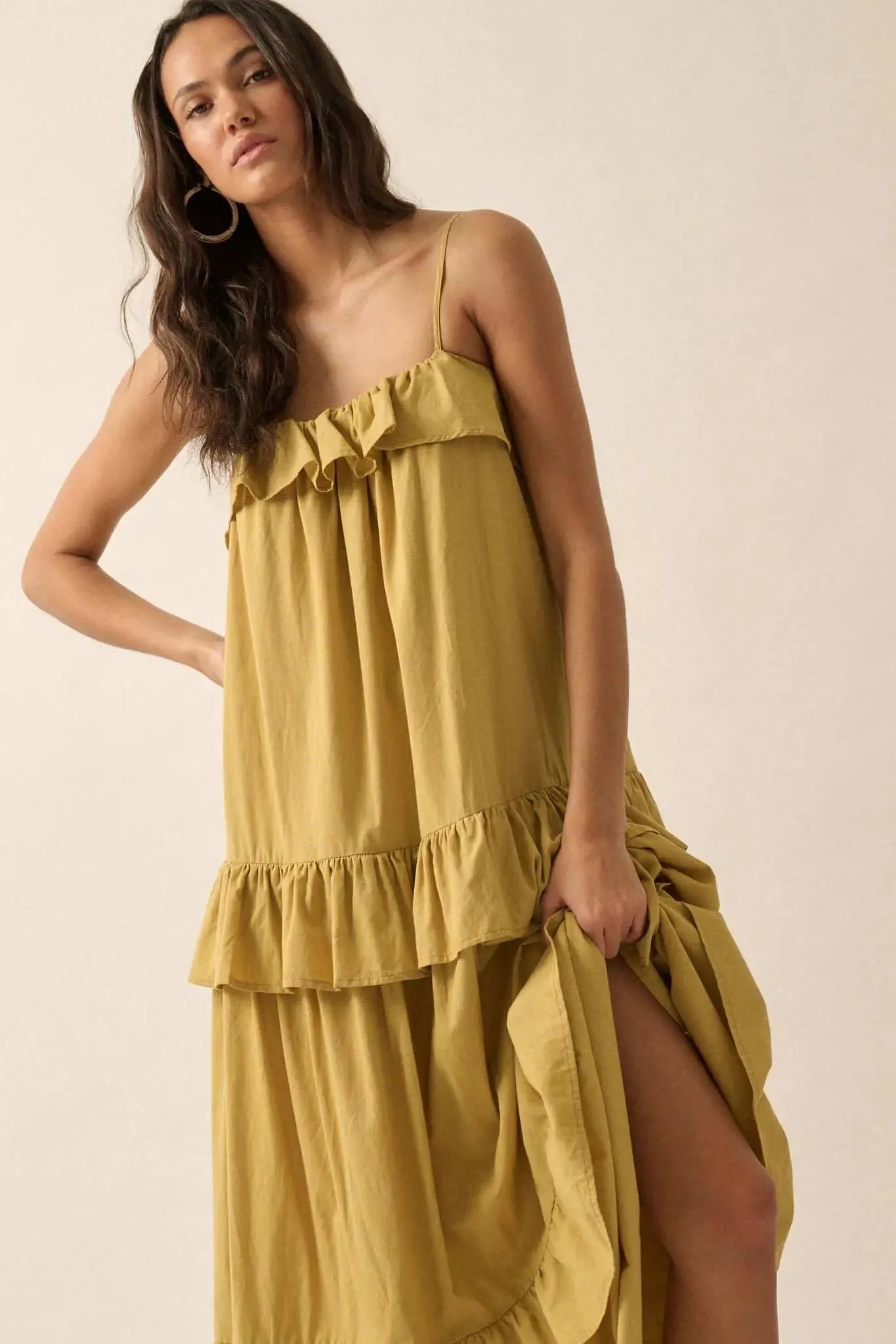 Through the Valley Tiered Ruffle Maxi Dress sold by Promesa product image thumbnail 3