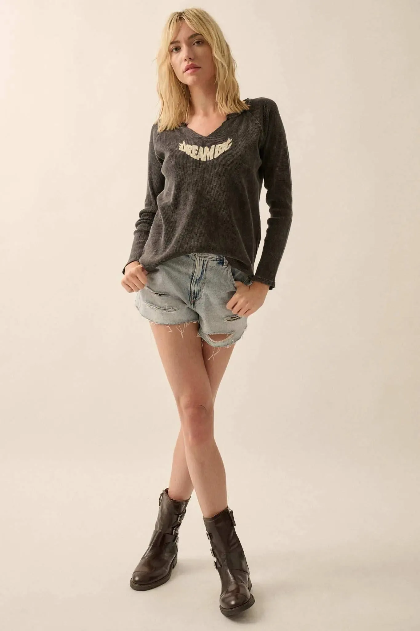 Dream Big Split-Neck Thermal Graphic Top sold by Promesa product image thumbnail 3