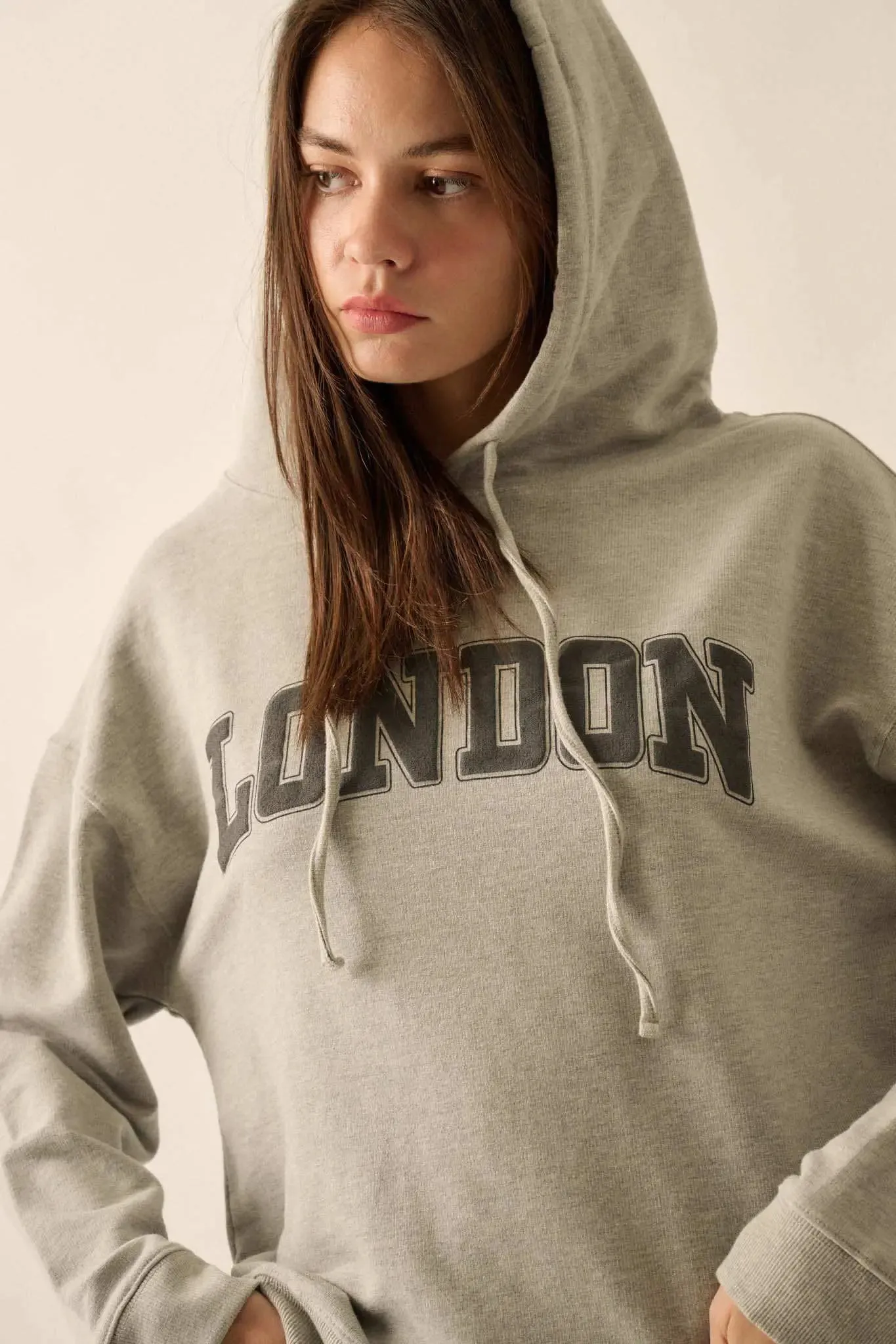 Lost in London Puff-Print Graphic Hoodie sold by Promesa product image thumbnail 4