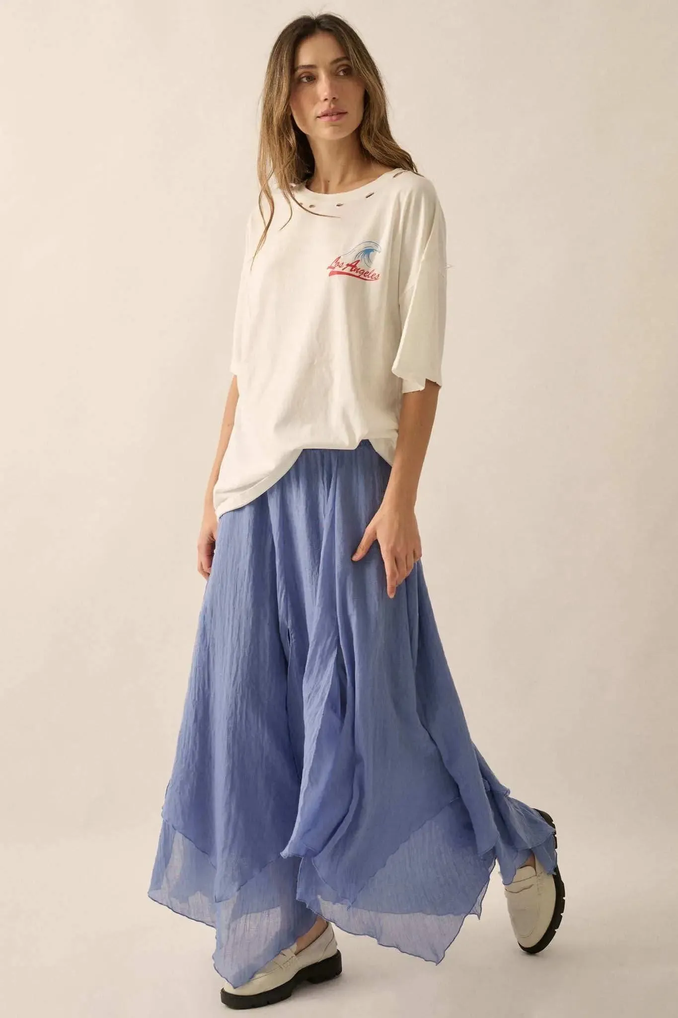 Los Angeles Music Distressed Oversize Graphic Tee sold by Promesa product image thumbnail 5