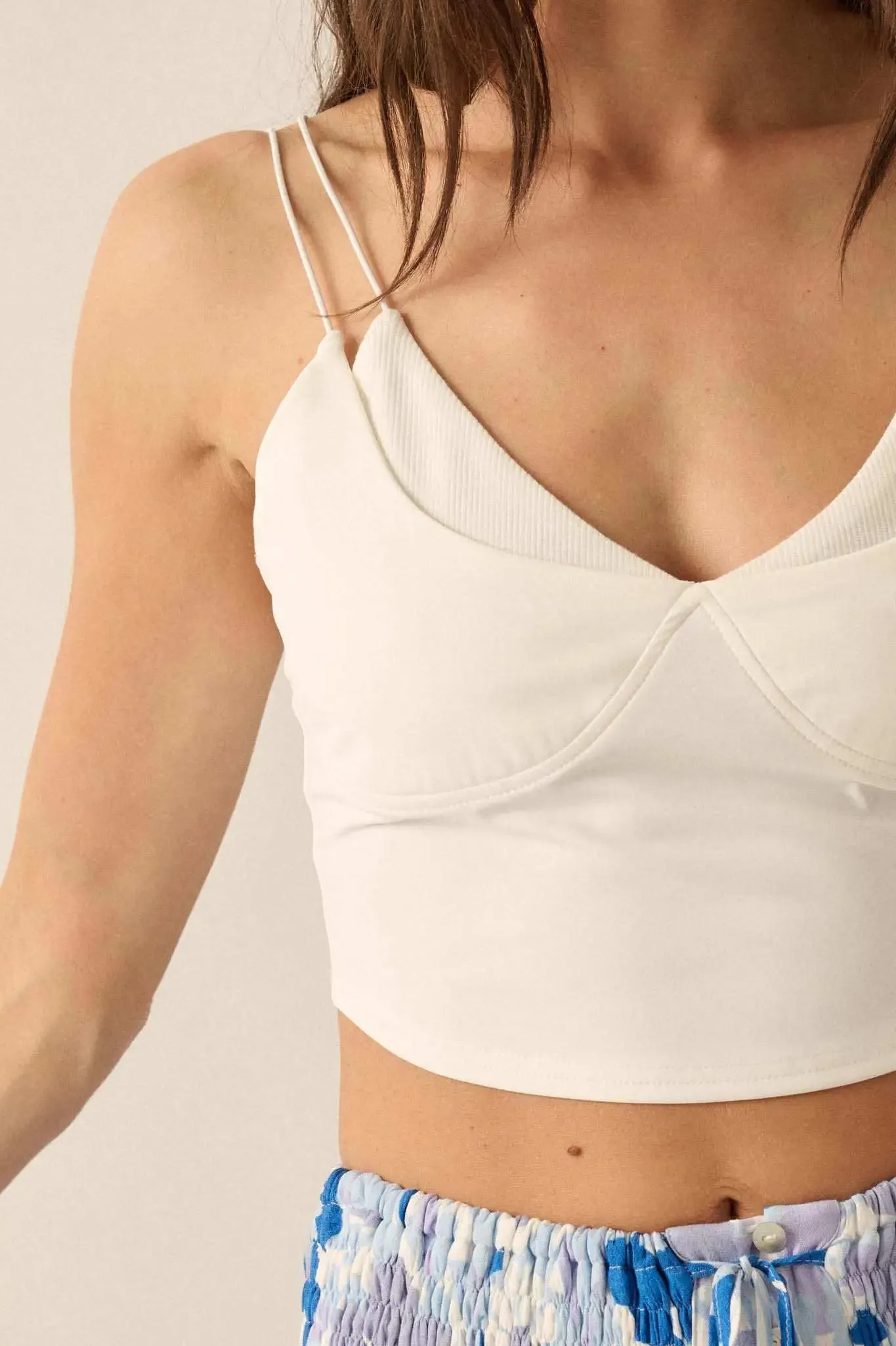 Lifted Fit Layered Cropped Cami Top sold by Promesa product image thumbnail 5