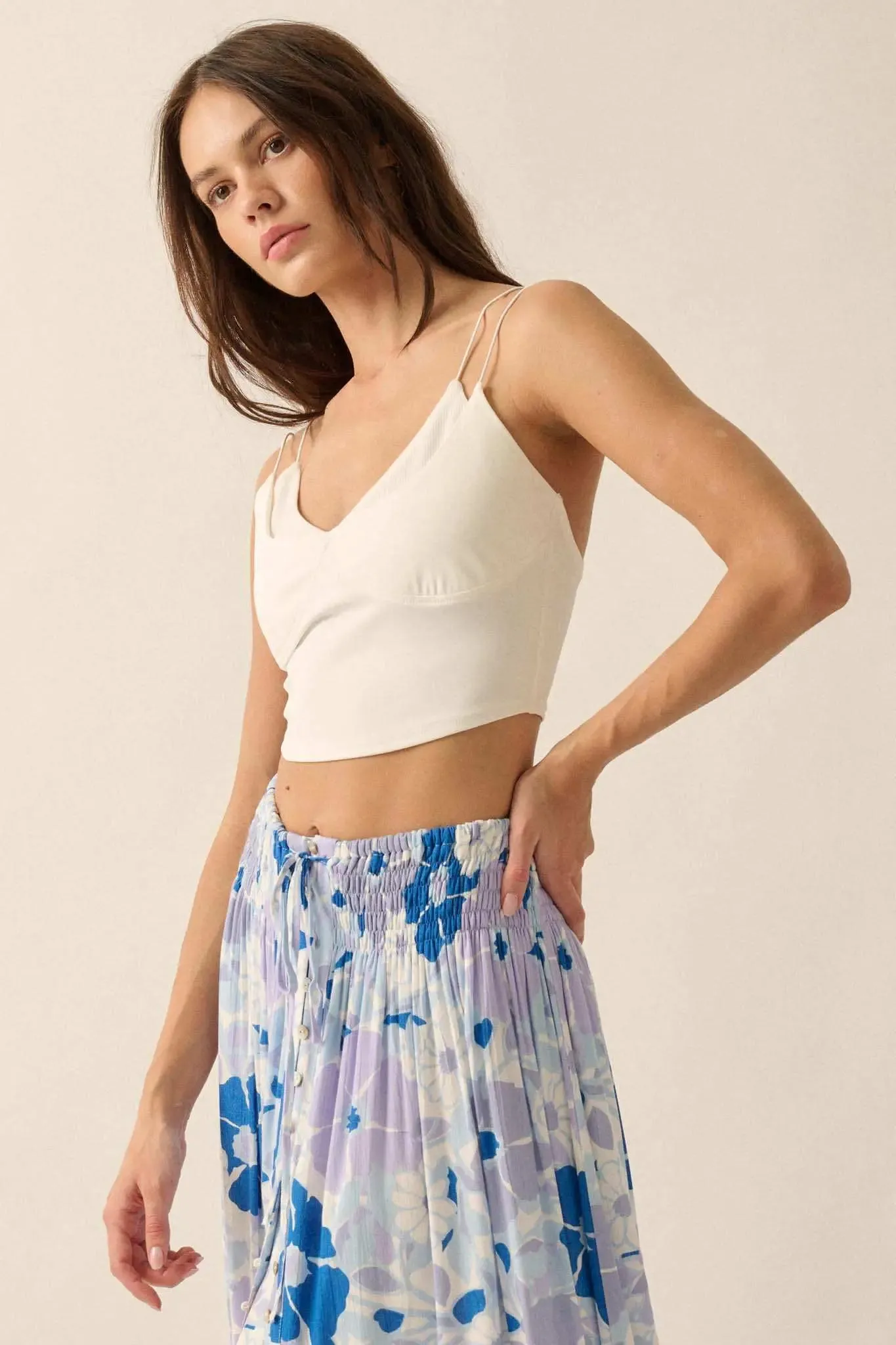 Lifted Fit Layered Cropped Cami Top sold by Promesa product image thumbnail 4