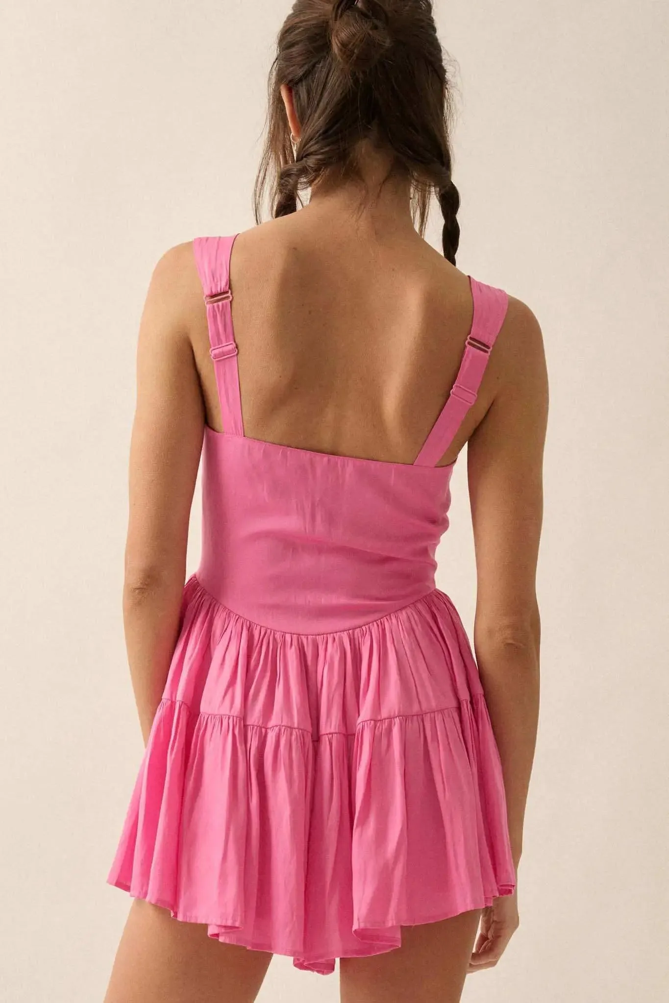 Total Flirt Matte Satin Fit-and-Flare Romper sold by Promesa product image thumbnail 2