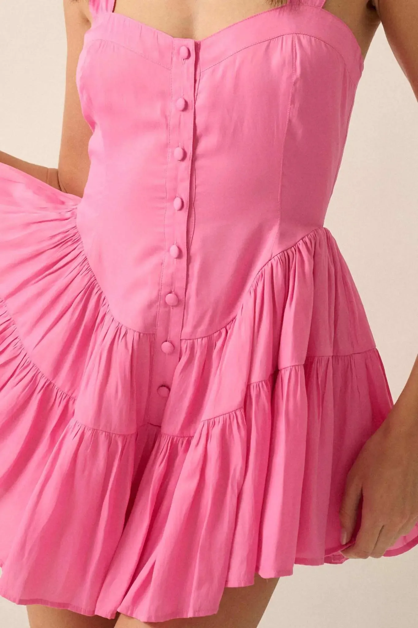 Total Flirt Matte Satin Fit-and-Flare Romper sold by Promesa product image thumbnail 4