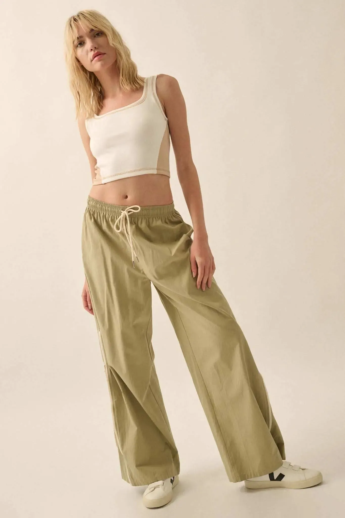 Premium Scuba Colorblock Cropped Tank Top sold by Promesa product image thumbnail 5